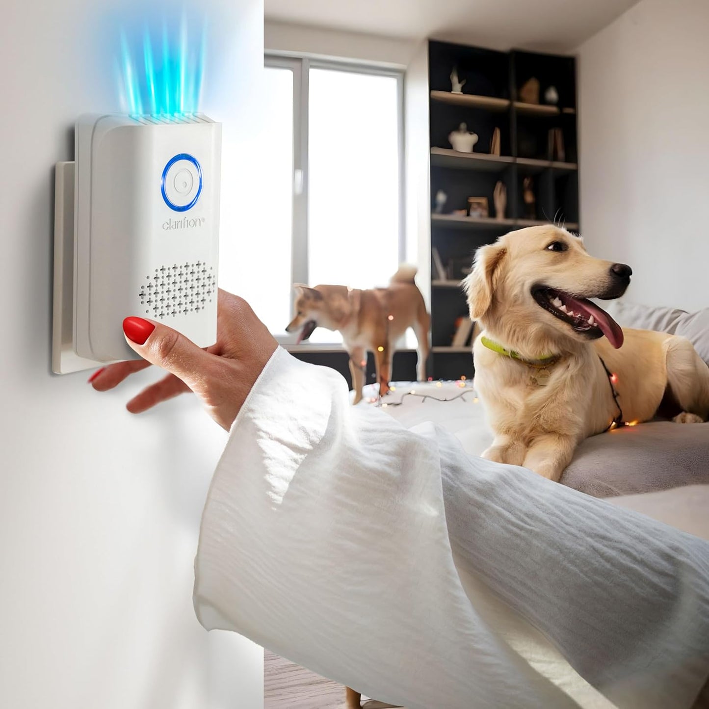 Clarifion ODRx - UV-C Cat Odor Deodorizer & Eliminator, Removes Cat Pee Smell, Filterless, Quiet, Compact Air Freshener for Bedrooms, Living Rooms, Litter Box Areas, Eliminates Ammonia Odors