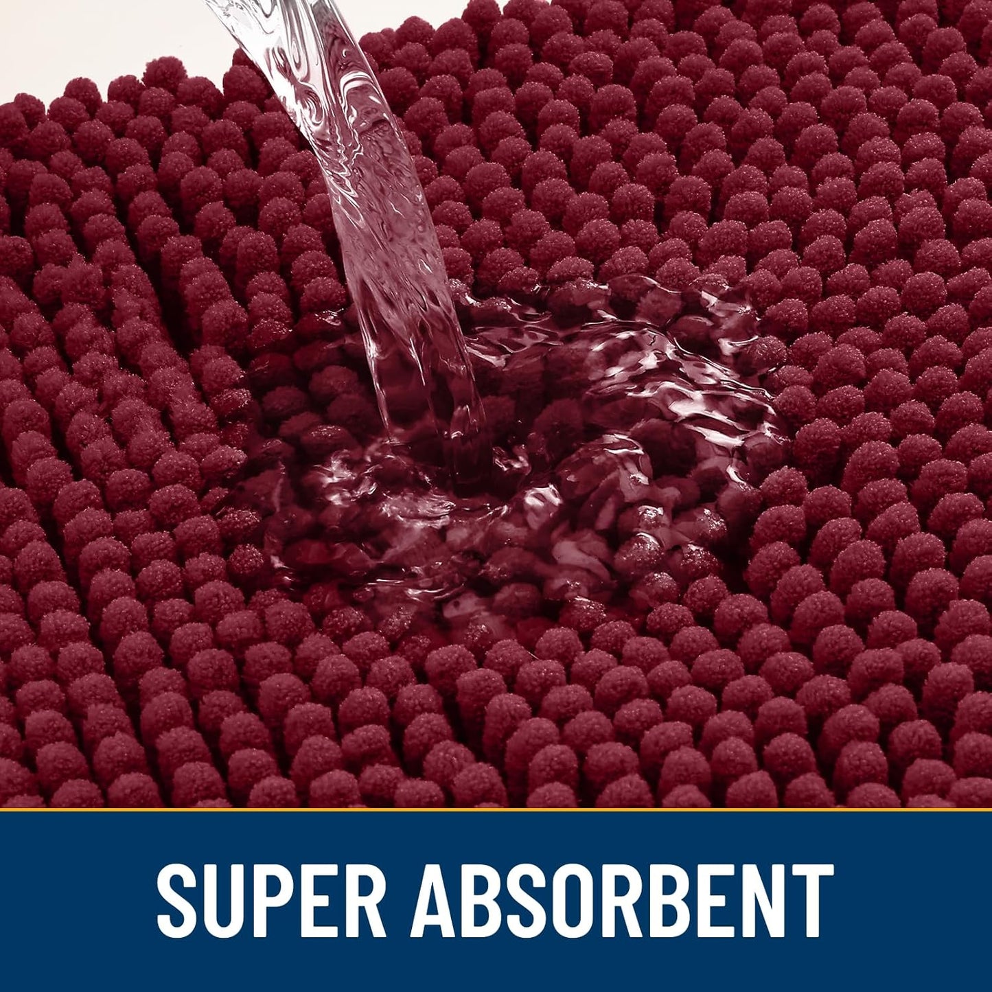 Smiry Dog Door Mat for Muddy Paws 47x24, Absorbs Moisture and Dirt Doormat, Non-Slip Washable Quick Dry Chenille Front Door Mat Indoor Entrance, Entryway Carpet for Inside Floor, Burgundy