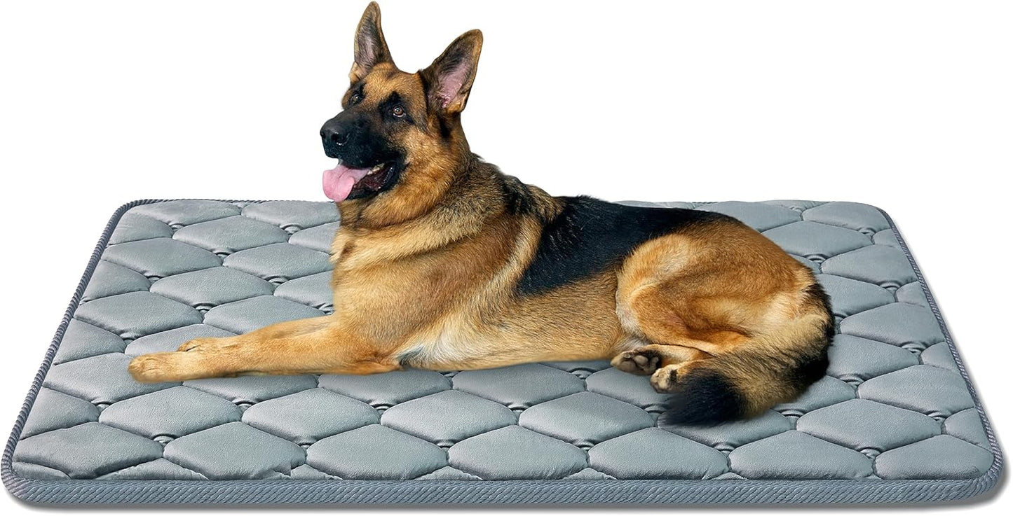 Dog Crate Mats,Soft Kennel Pads Washable with Anti-Slip Bottom,Dog Kennel Pads for Sleeping,Pets Mattress Cat Dog Beds for Large Medium Dogs(47x29,Grey)