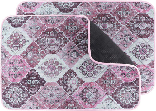 IEUUMLER Washable Pee Pads for Dogs, 2 Pack Reusable Pee Pads for Dogs Non-Slip Grip, Super Absorbent Waterproof Puppy Pads for Potty Training, Playpen, Crate, Whelping Box EU011 Pink, 36x24