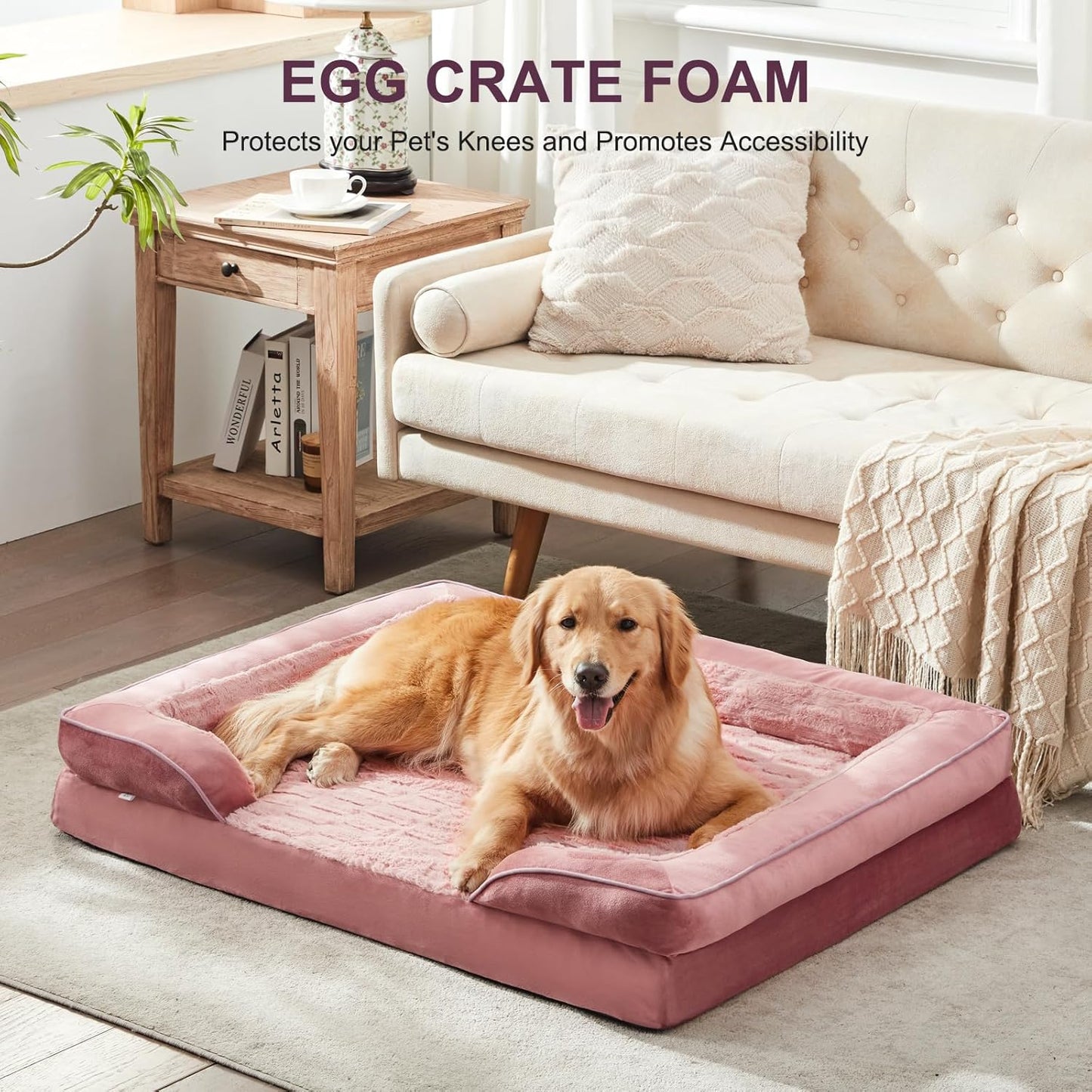 FURTIME Orthopedic Bed for Large Dogs, XL Washable Dog Beds Large Sized Dog, Comfy Supportive Foam Pet Couch Bed with Removable Washable Cover, Waterproof Extra Large Sofa Bed Foam and Nonskid Bottom