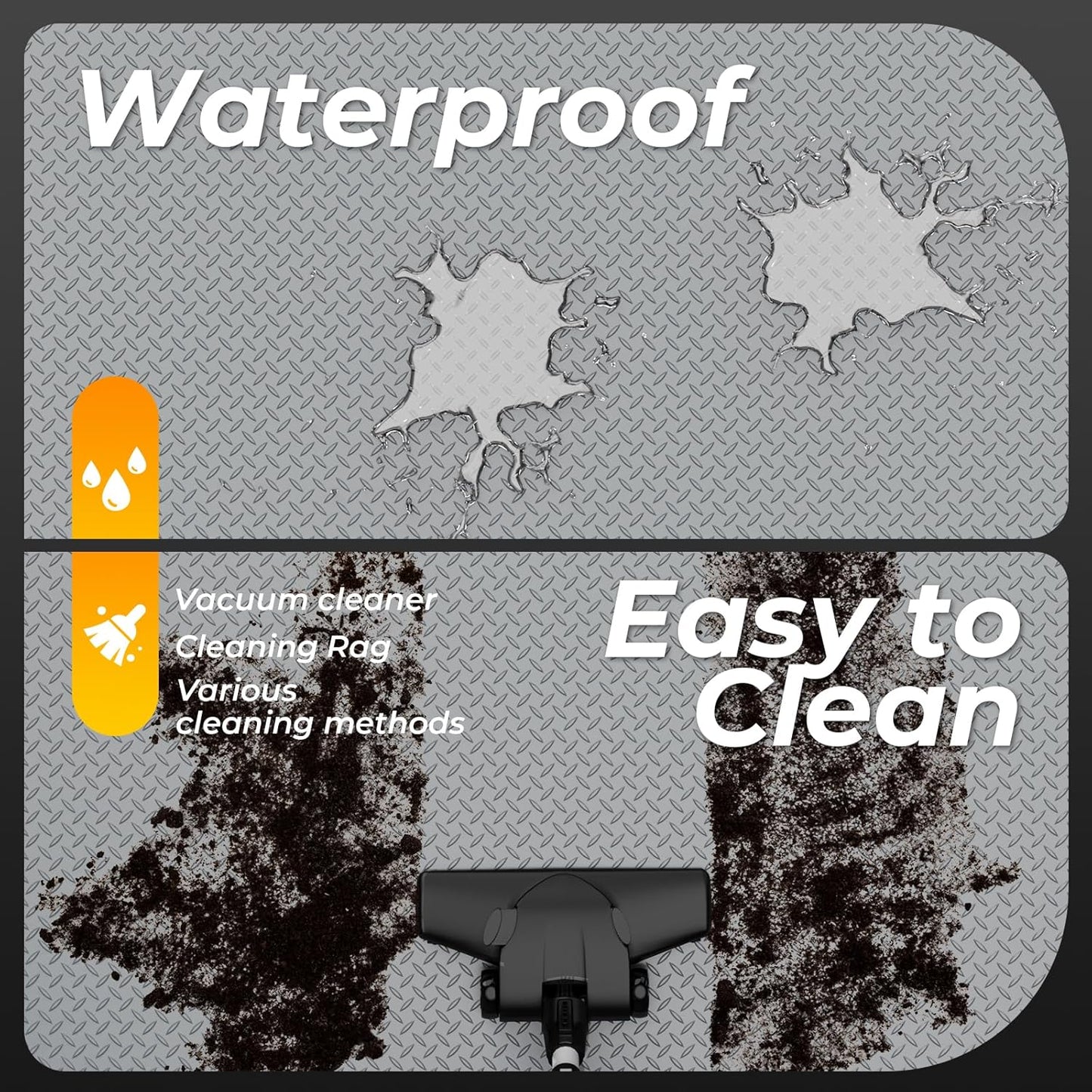 7.8 x 20 FT Garage Floor Mat, 2.8mm Thickness Diamond Plate Vinyl Garage Flooring Roll for Under Car, Large Size 156 SQFT for Large SUVs, MPV, Pickup Truck