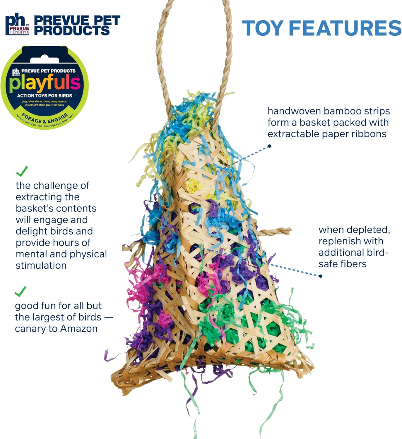 Prevue Hendryx 62604 Calypso Creations Fiesta Handbag Bird Toy, 9 x 6