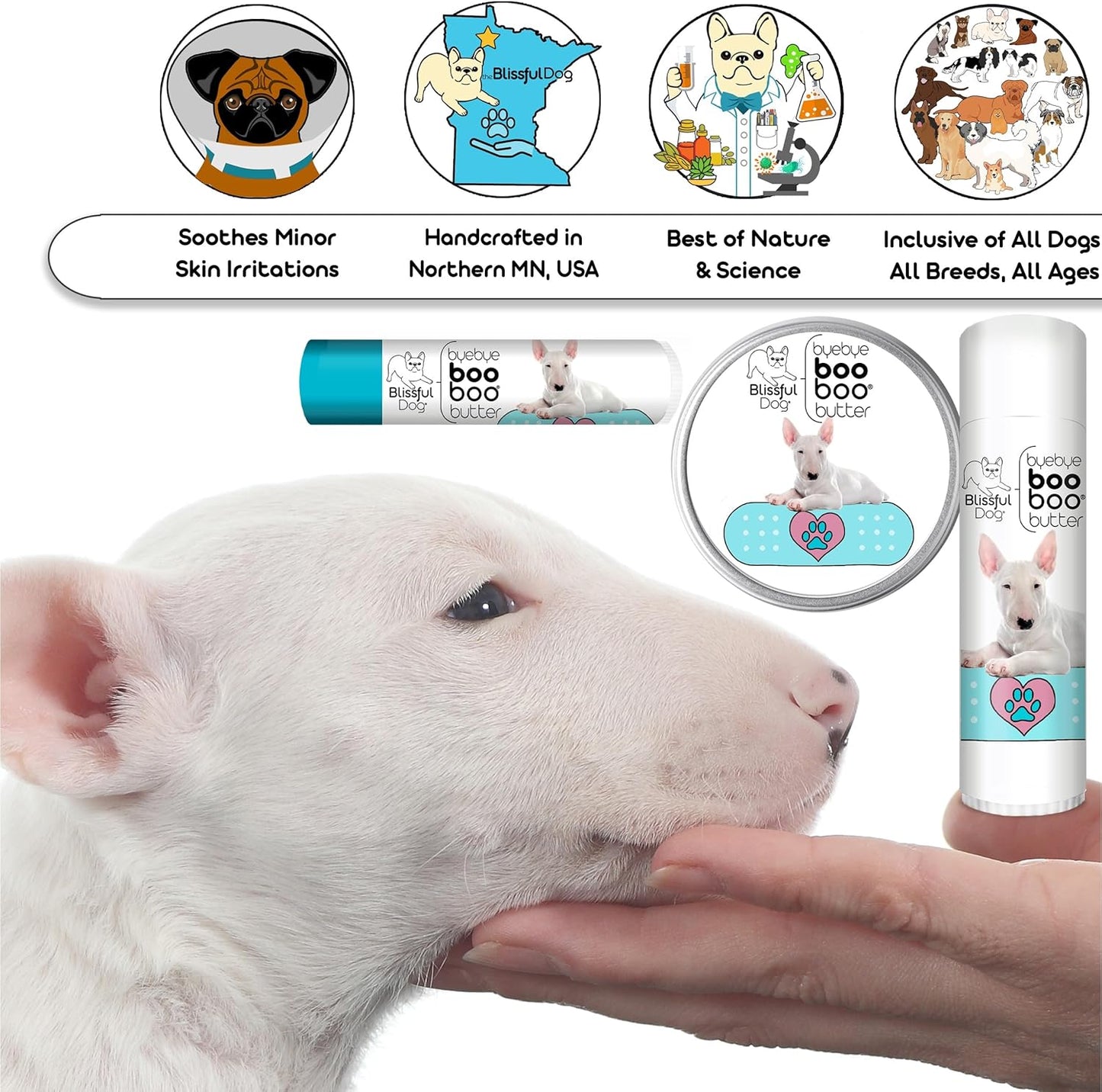 The Blissful Dog Bull Terrier Boo Boo Butter, 16 oz.