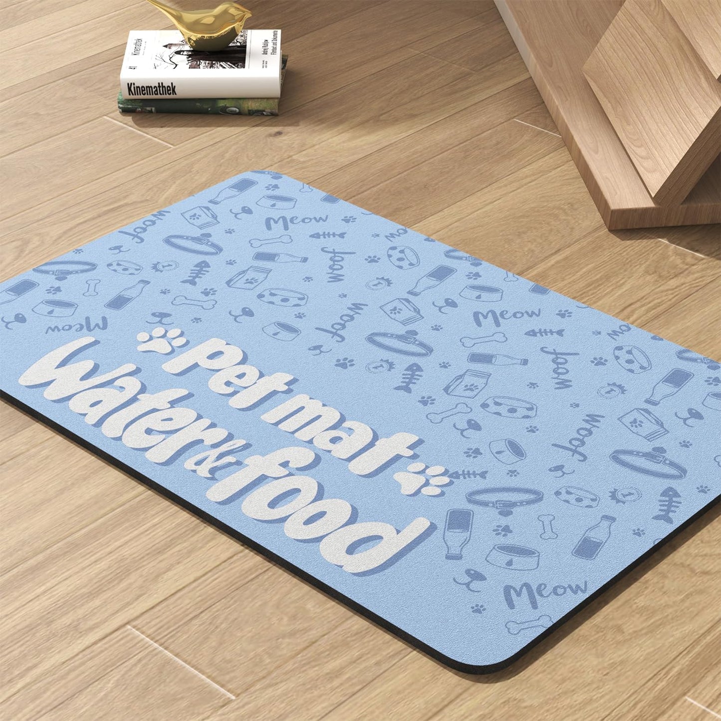 Pet Feeding Mat-Absorbent Dog Mat for Food and Water Bowl-No Stains Quick Dry Water Dispenser Mat-Dog Accessories Pet Supplies-Bowl for Messy Drinkers（PAW,17"x28"