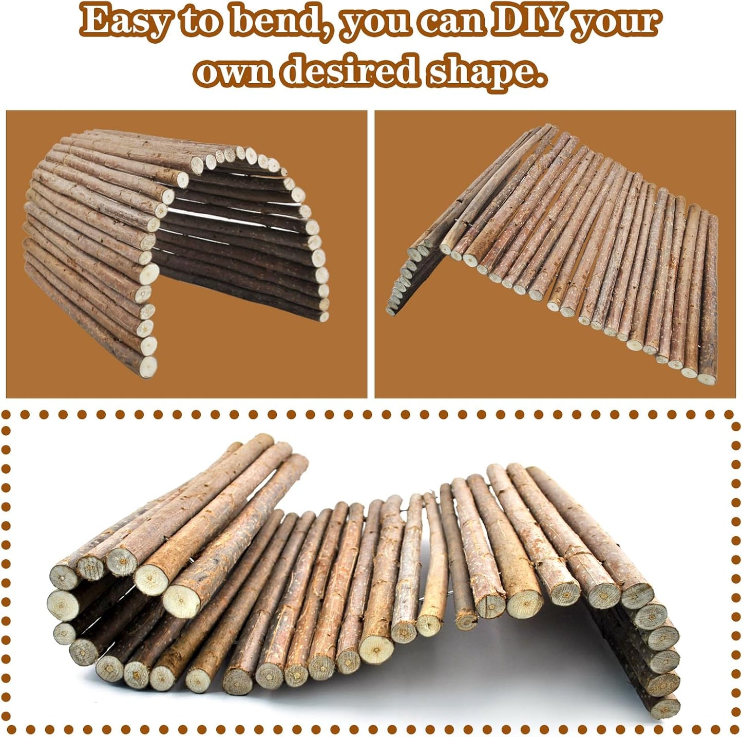 kathson Reptile Wooden Bridge,Bearded Dragon Hammock Decor Wood Reptile Hideout Hut Terrarium Hanging Plants Climbing Accessories Reptiles Hide Caves for Snake Gecko Lizard Tortoise (3 Pcs)