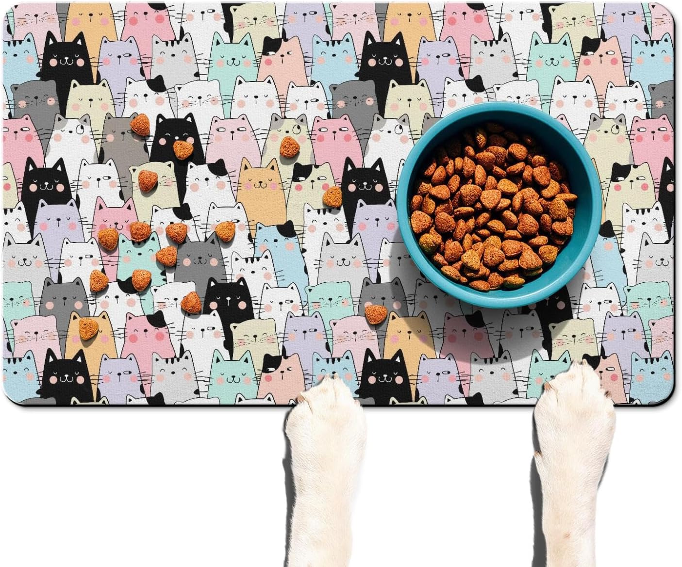 Pet Feeding Mat for Floors Waterproof Dog Mat for Food and Water Absorbent Quick Dry Non Slip mat for Cat Bowls