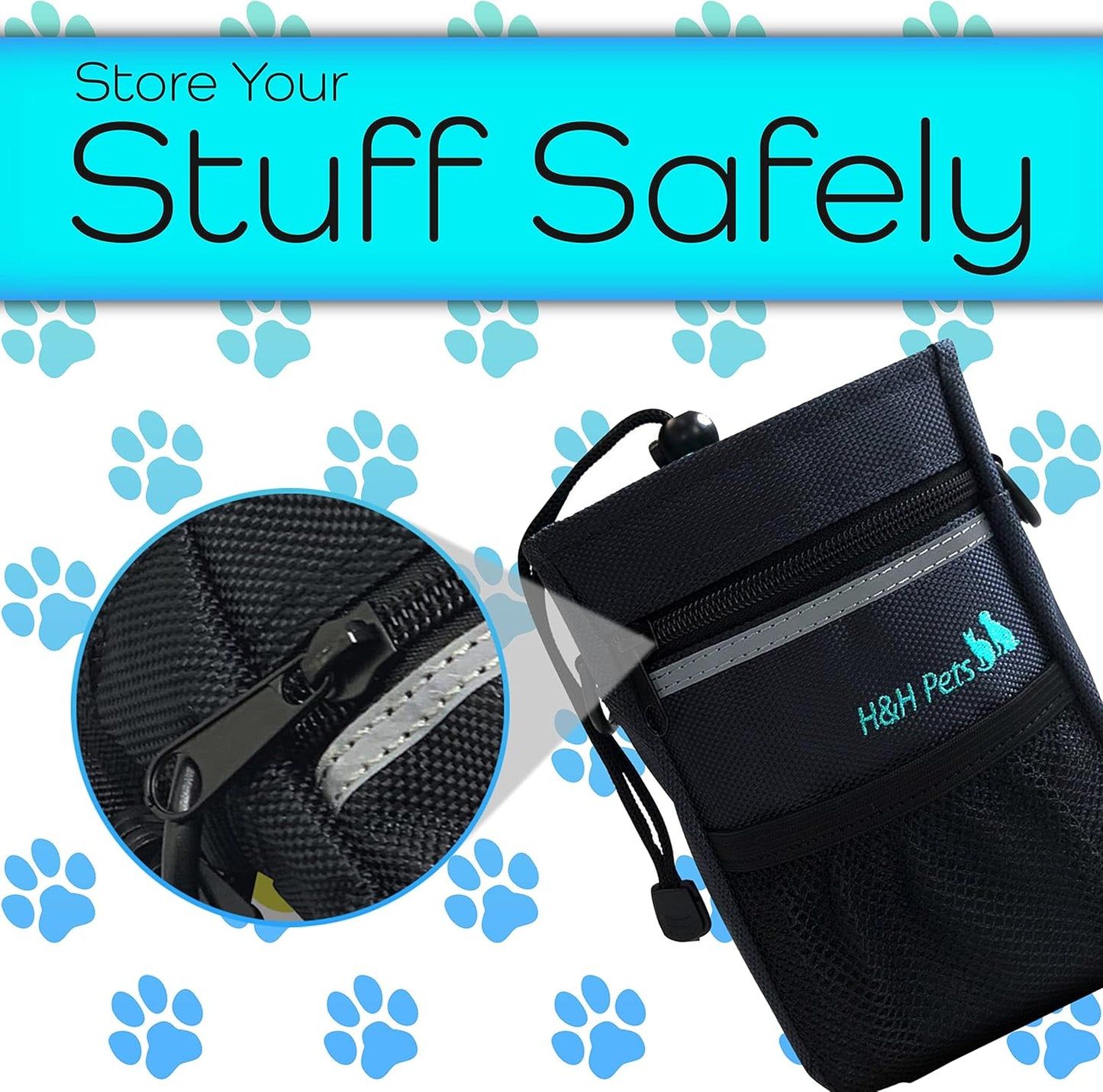 H&H Pets Dog Treat Pouch with Shoulder Strap, Waste Bag Dispenser, Dog Treat Pouch, Training Accessories