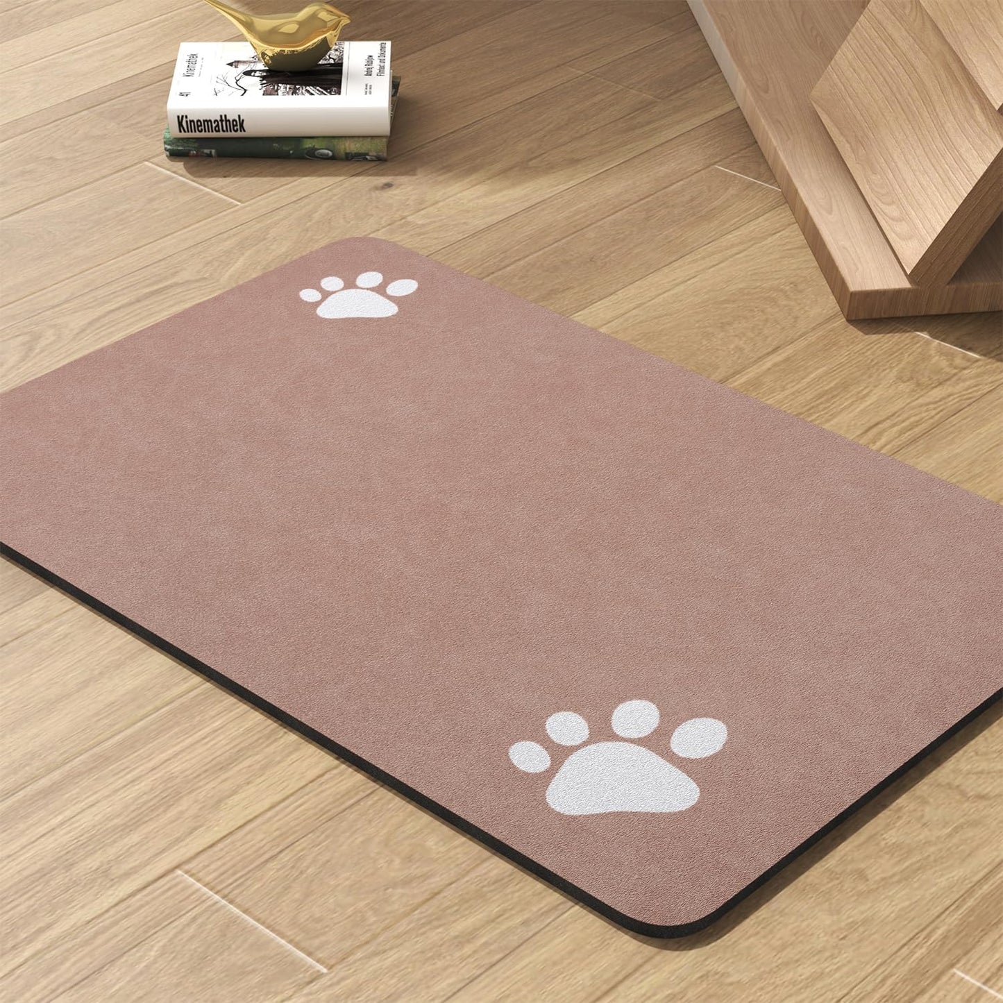 Pet Feeding Mat-Absorbent Dog Mat for Food and Water Bowl-No Stains Quick Dry Water Dispenser Mat-Dog Accessories Pet Supplies-Bowl for Messy Drinkers（Dusty Pink,16"x24"