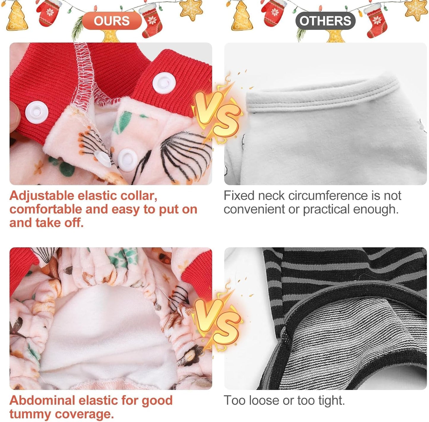 BEAUTYZOO Dog Pajamas Small Sized Dog, Summer Doggie Pajamas for Boy Girl, Soft Strechy Cotton Puppy Pjs Jammies Onesies for Men Women, Pet Jumpsuit Body Suit Cat Apparel Clothes, Cream XS