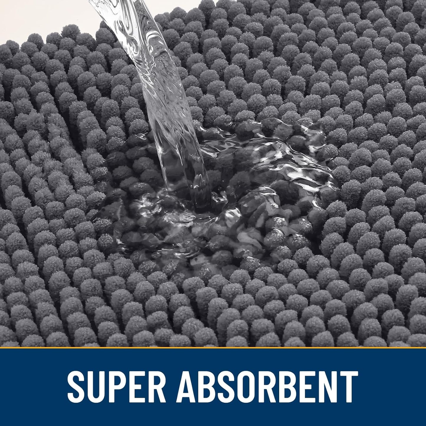 Smiry Dog Door Mat for Muddy Paws 40x32, Absorbs Moisture and Dirt Doormat, Non-Slip Washable Quick Dry Chenille Front Door Mat Indoor Entrance, Entryway Carpet for Inside Floor, Dark Grey