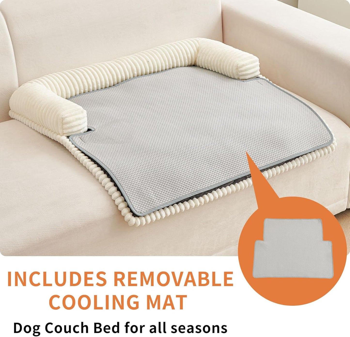 HAOMAIJIA Dog Couch Bed for Large Dogs, Non Slip Pet Couch Covers for Sofa Thick Soft Washable Dog Couch Cover Protector All Seasons Universal Dogs and Cats Bed Mat (Grey, X-Large)