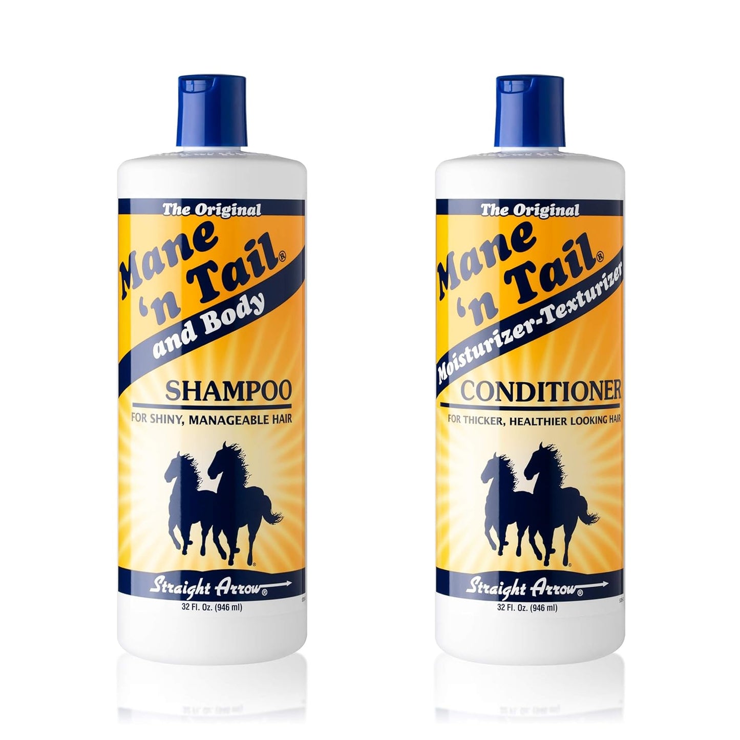 Mane 'N Tail Shampoo & Conditioner Combo Set (32 oz Each) For Horses and Humans For A "Down to the Skin" Cleansing and Conditioning