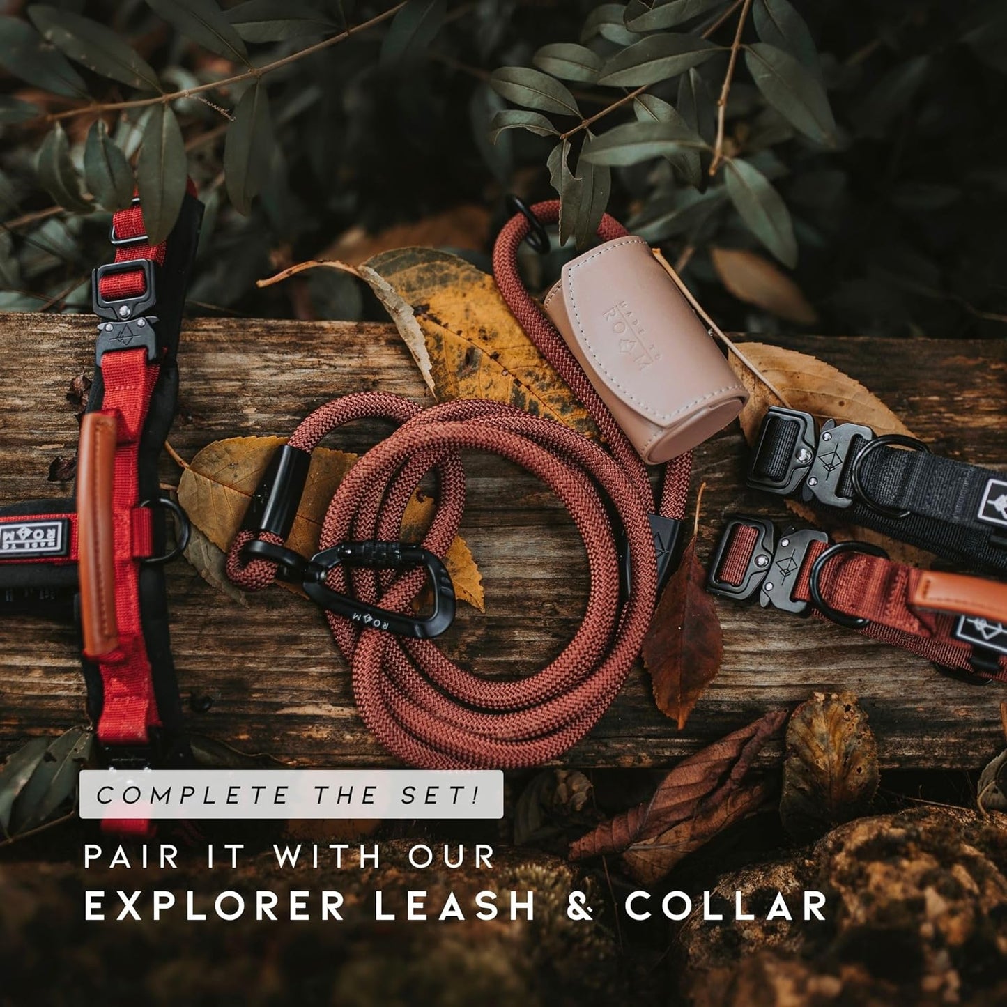 MADE TO ROAM Premium Explorer Harness - Y-Shaped Dog Harness with Adjustable Durable Nylon, Soft Padding, Metal Buckles and Leather Handle for Small, Medium, Large Dogs (Montana Moonrise, Size 3)