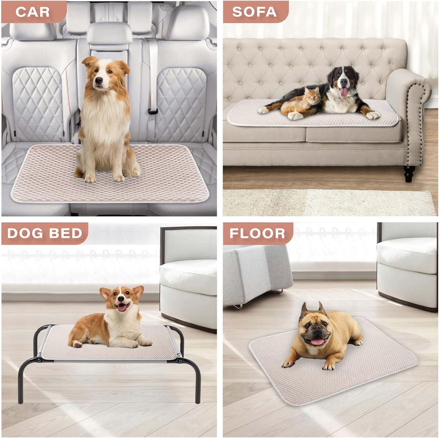 MICROCOSMOS Pet Cooling Mat & Sleeping Pad- Breathable Bubble Surface, EZ Clean. Keep Cooling for Pets, Kids and Adults in Summer.(Brown, 59" x 40")