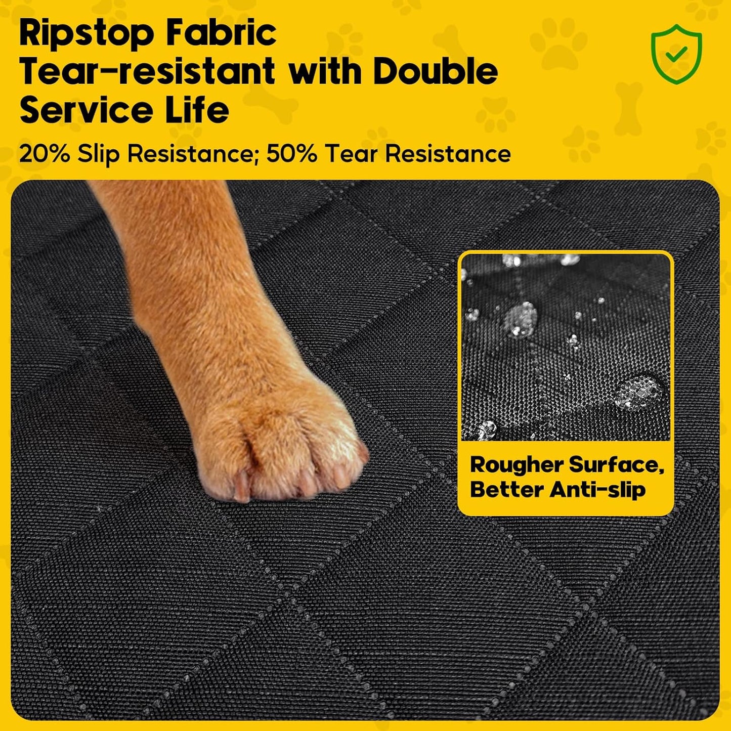 Tough Truck Dog Seat Cover for Back Seat, Dog Hammock for Car Extender with Hard Bottom,Rip-Stop 100% Waterproof Pet Seat Protector for F150/RAM1500/Silverado