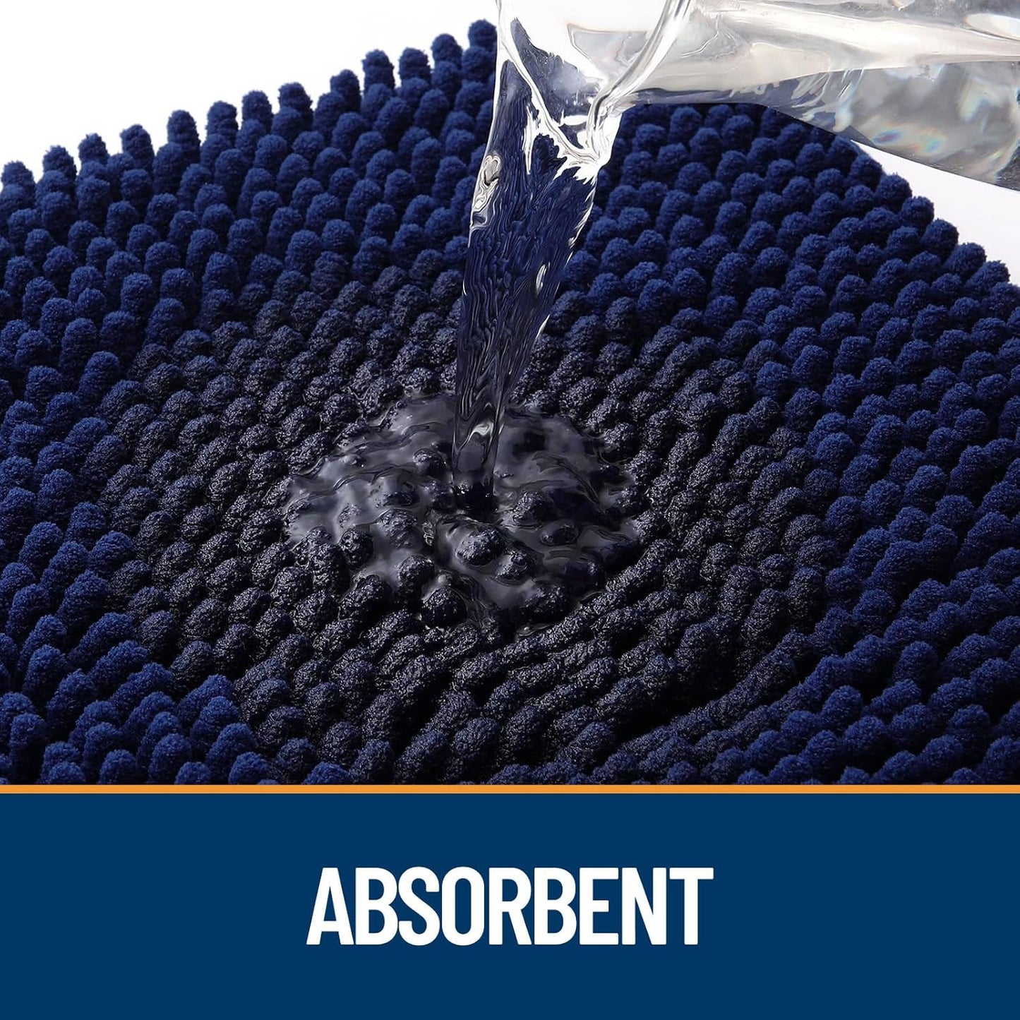 OLANLY Door Mat for Muddy Dog Paws 30x20, Ultra Absorbent Chenille Mud Doormat with Paw Print Design, Non-Slip Washable Doormat for Indoor Entryway, Quick-Dry Pet Bed Mats for Dirty Dogs, Navy Blue