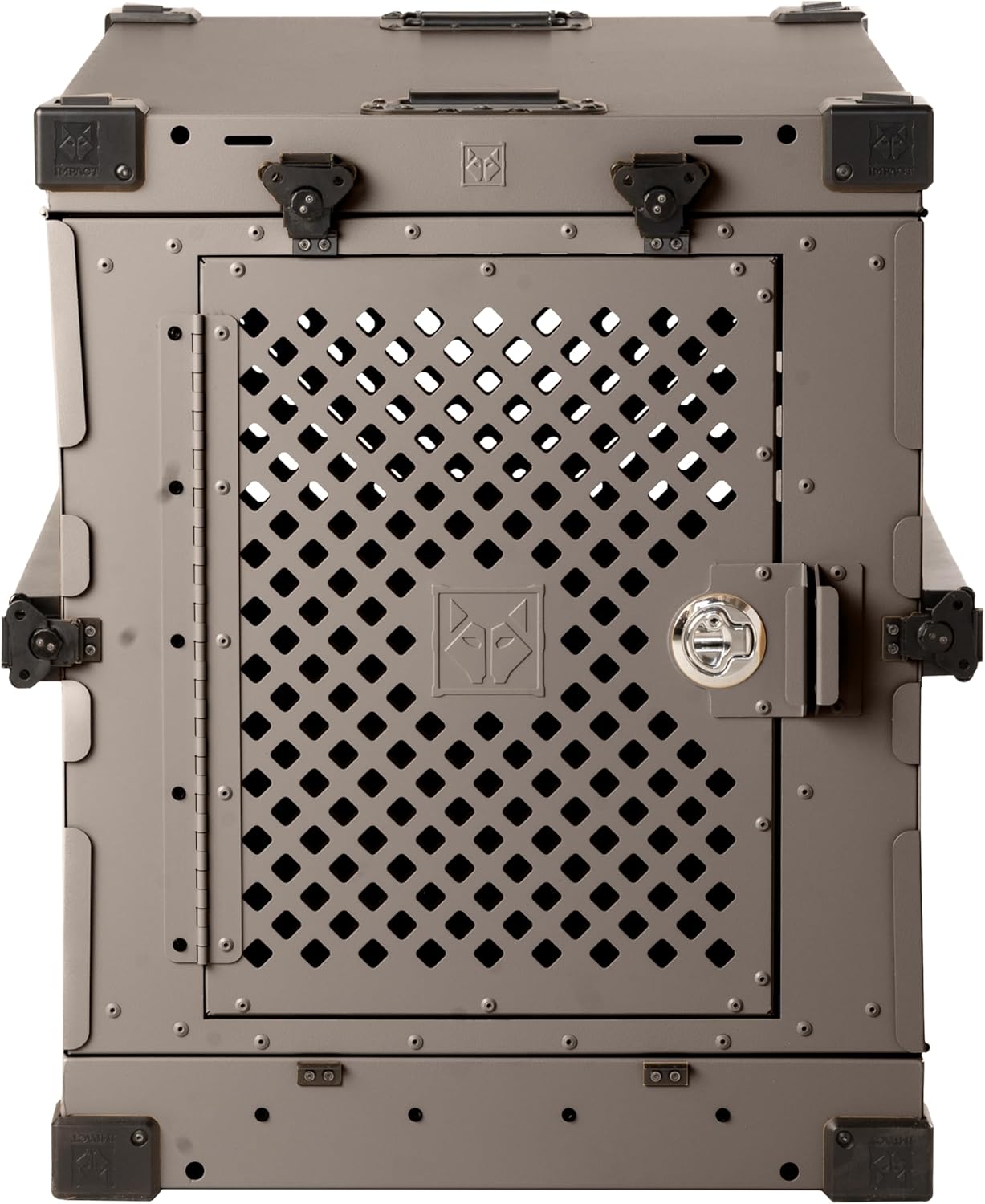Impact Collapsible Dog Crate - Foldable Hard Crate for XXL Dogs - Heavy Duty Travel Kennel with Powder-Coated Aluminum - Quick Setup for Indoor & Outdoor (Gray, 48" (48" L x 27" W x 33" H))