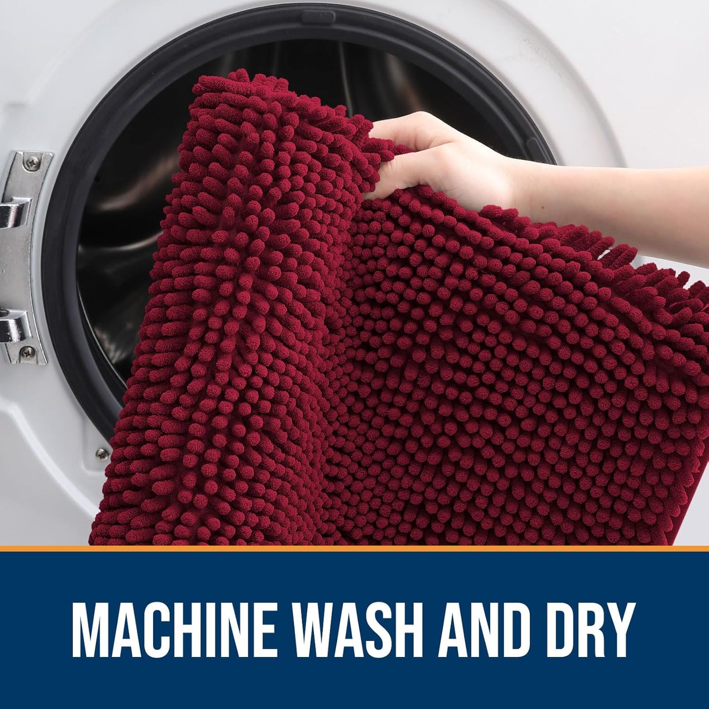 OLANLY Dog Door Mat for Muddy Paws 70x24, Absorbs Moisture and Dirt, Absorbent Non-Slip Washable Doormat, Quick Dry Chenille Mud Mat for Dogs, Entry Indoor Entryway Carpet for Inside Floor, Burgundy