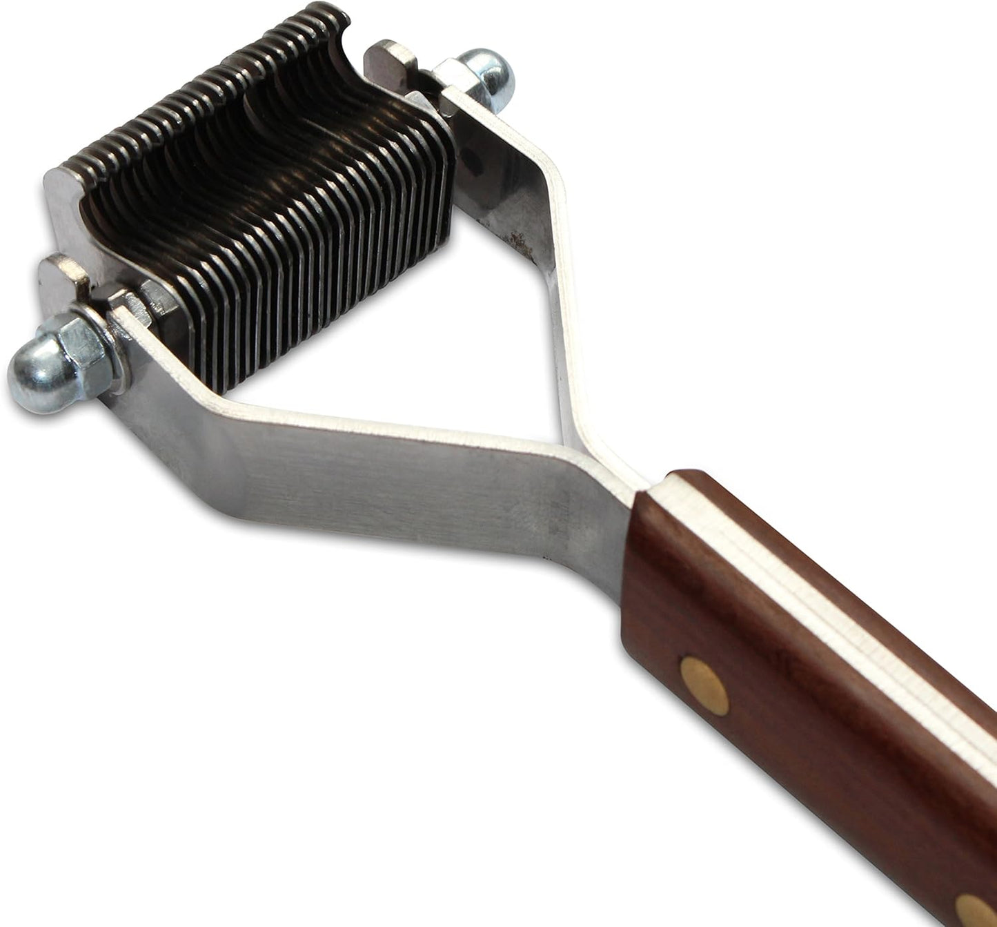 Mars Coat King Dematting Undercoat Grooming Rake Stripper Tool for Dogs and Cats, Stainless Steel with Wooden Handle for Thick Coats, 26-Blade Stripper for Groomers, Pet Owners