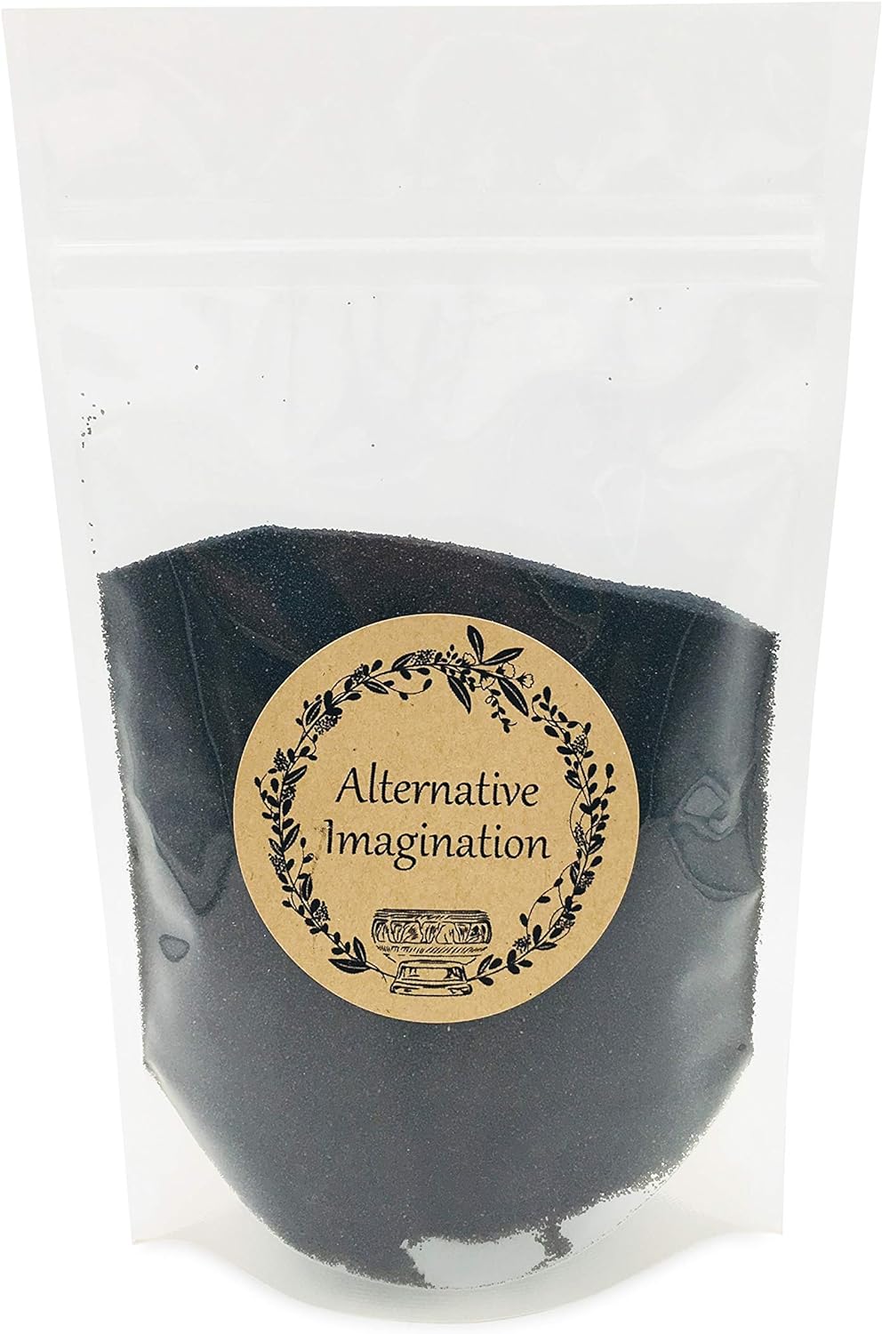Black Sand - Fine Sand for Zen Garden, Resin Incense Burner, Smudge Bowl, Ritual Incense, Cast Iron Cauldron, Unity Ceremony, Sensory Bin Table, Mandalas, Crafts by Alternative Imagination (1 Pound)
