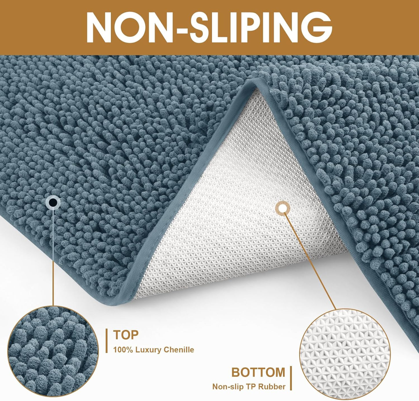 IM HOME Dog Door Mats for Muddy Paws, Chenille Absorbent Door Mats, Non Slip Heavy Mud Mat for Dogs, Soft Indoor Door Mat for Entryway, Mud Paws, Inside Floor,36" X 24", Dusty Blue