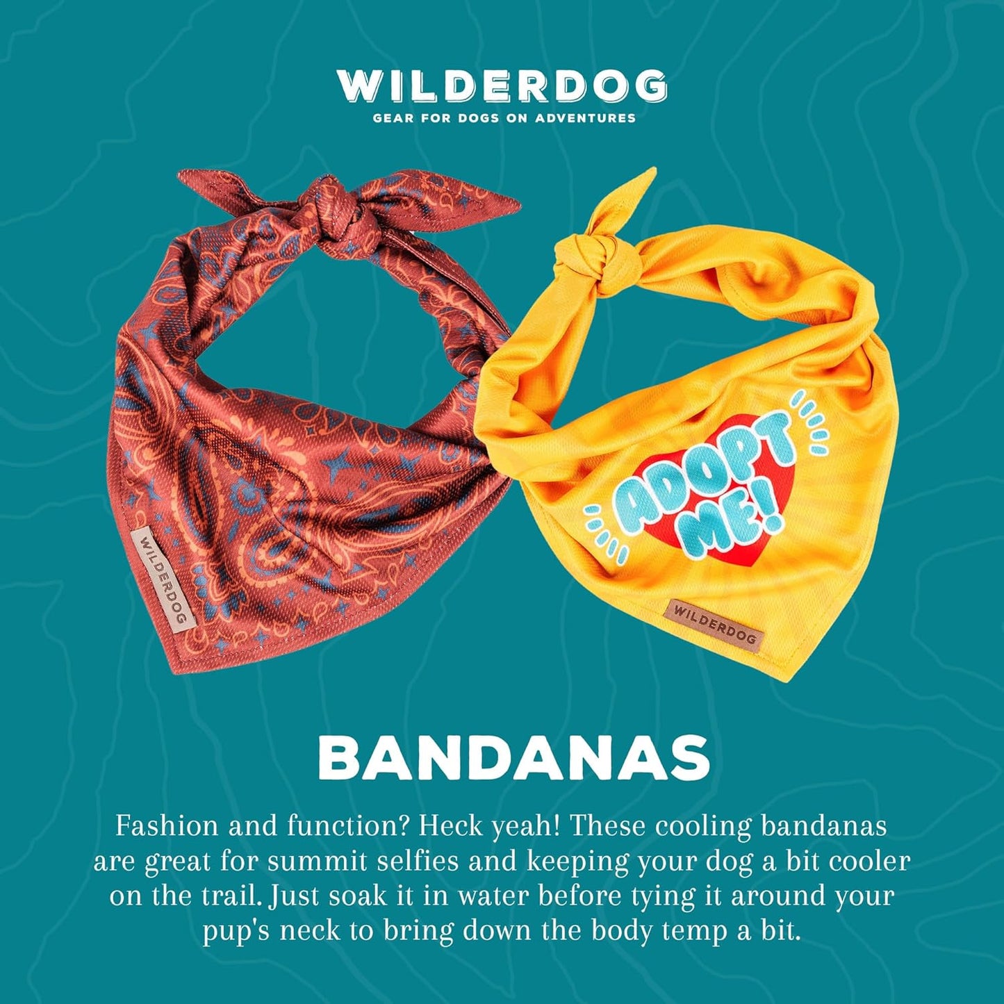 Wilderdog Dog Bandana with Lightweight Quick Drying Poly-Blend Mesh Material in Oktoberfest