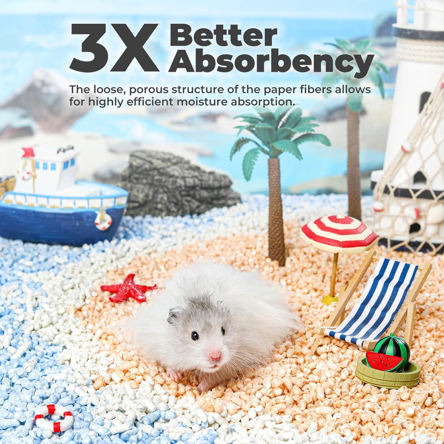 mini&moe Rabbit Bedding Guinea Pig Bedding Paper Pellet Bedding: Odor Control & Moisture Absorbent Natural Paper Pellet Bedding - for Small Animal Guinea Pigs, Rabbits,Hamsters Bedding 1.98lb