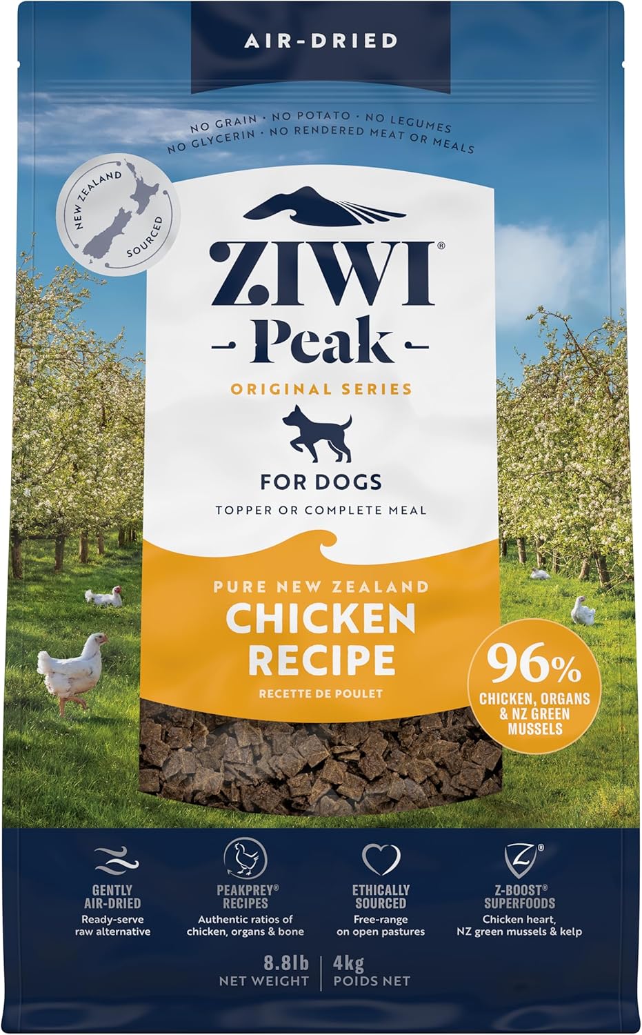 ZIWI Peak Air-Dried Dog Food – Chicken - All Natural, High Protein, Grain Free, Limited Ingredient w/ Superfoods (140.8oz)