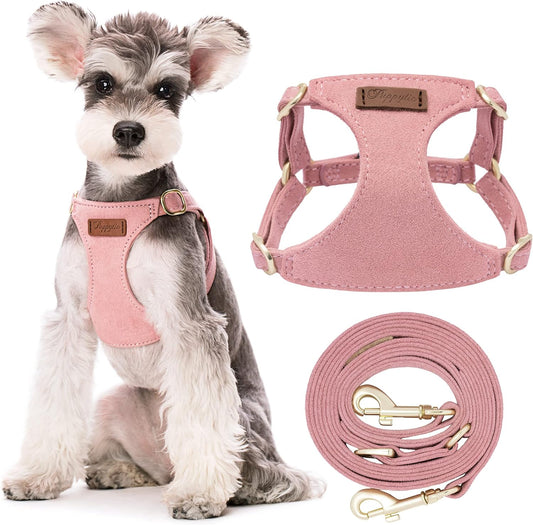 Puppytie No Pull Dog Harness with Multifunction Dog Leash,Soft Adjustable No Choke Escape Proof Pet Harness Vest for Medium Dogs or Large Dogs,Pink,M