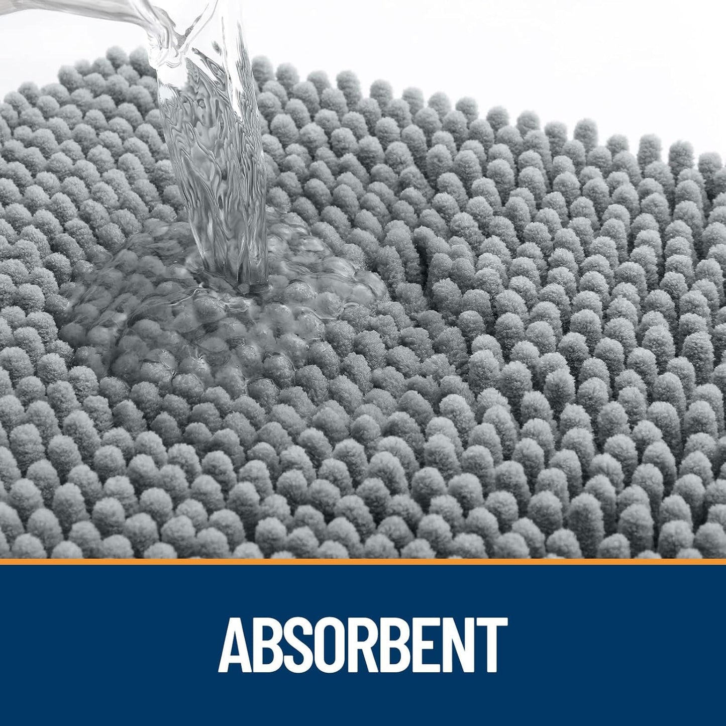 OLANLY Dog Door Mat for Muddy Paws 59x35, Absorbs Moisture and Dirt, Absorbent Non-Slip Washable Doormat, Quick Dry Chenille Mud Mat for Dogs, Entry Indoor Entryway Carpet for Inside Floor, Grey