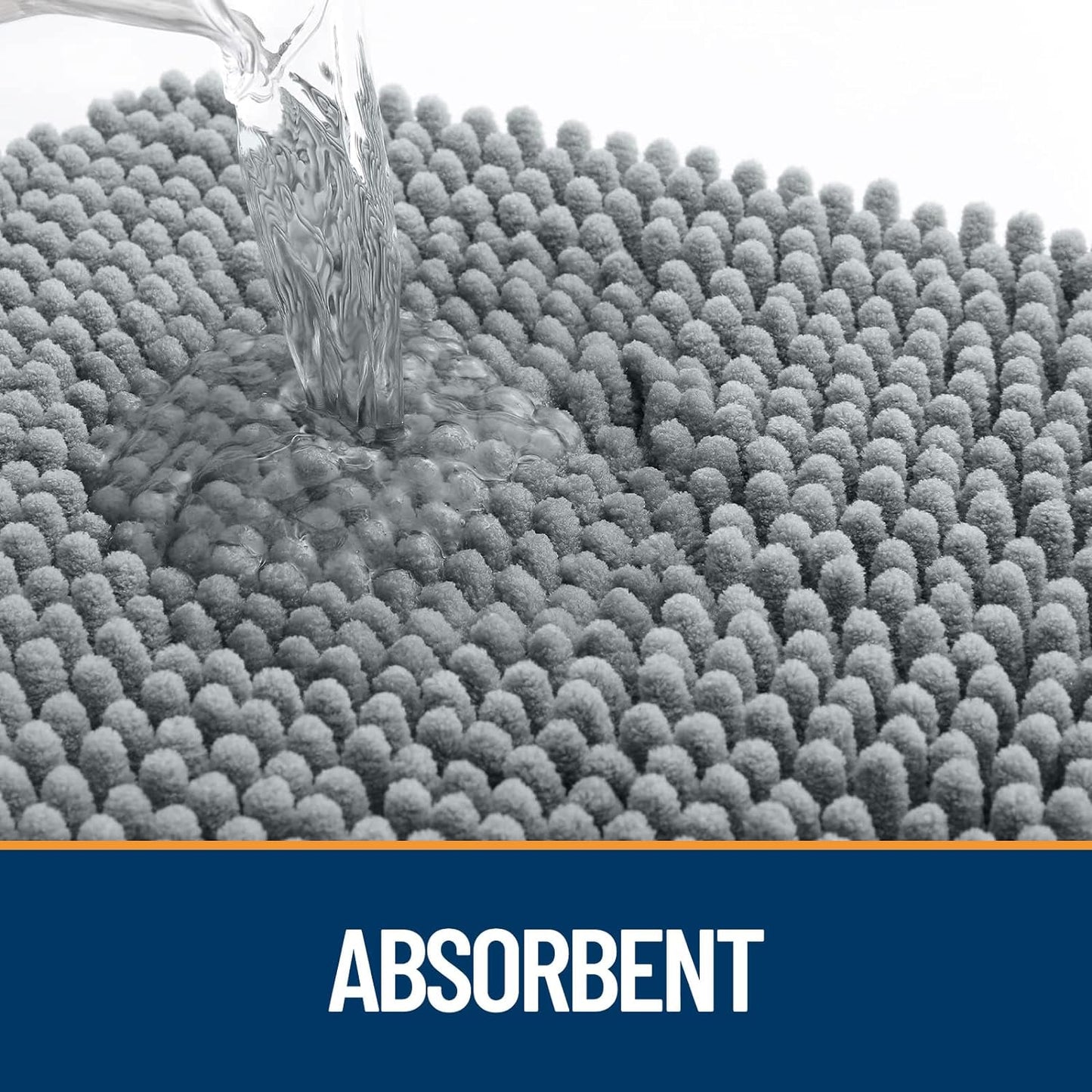 OLANLY Dog Door Mat for Muddy Paws 70x35, Absorbs Moisture and Dirt, Absorbent Non-Slip Washable Doormat, Quick Dry Chenille Mud Mat for Dogs, Entry Indoor Entryway Carpet for Inside Floor, Grey