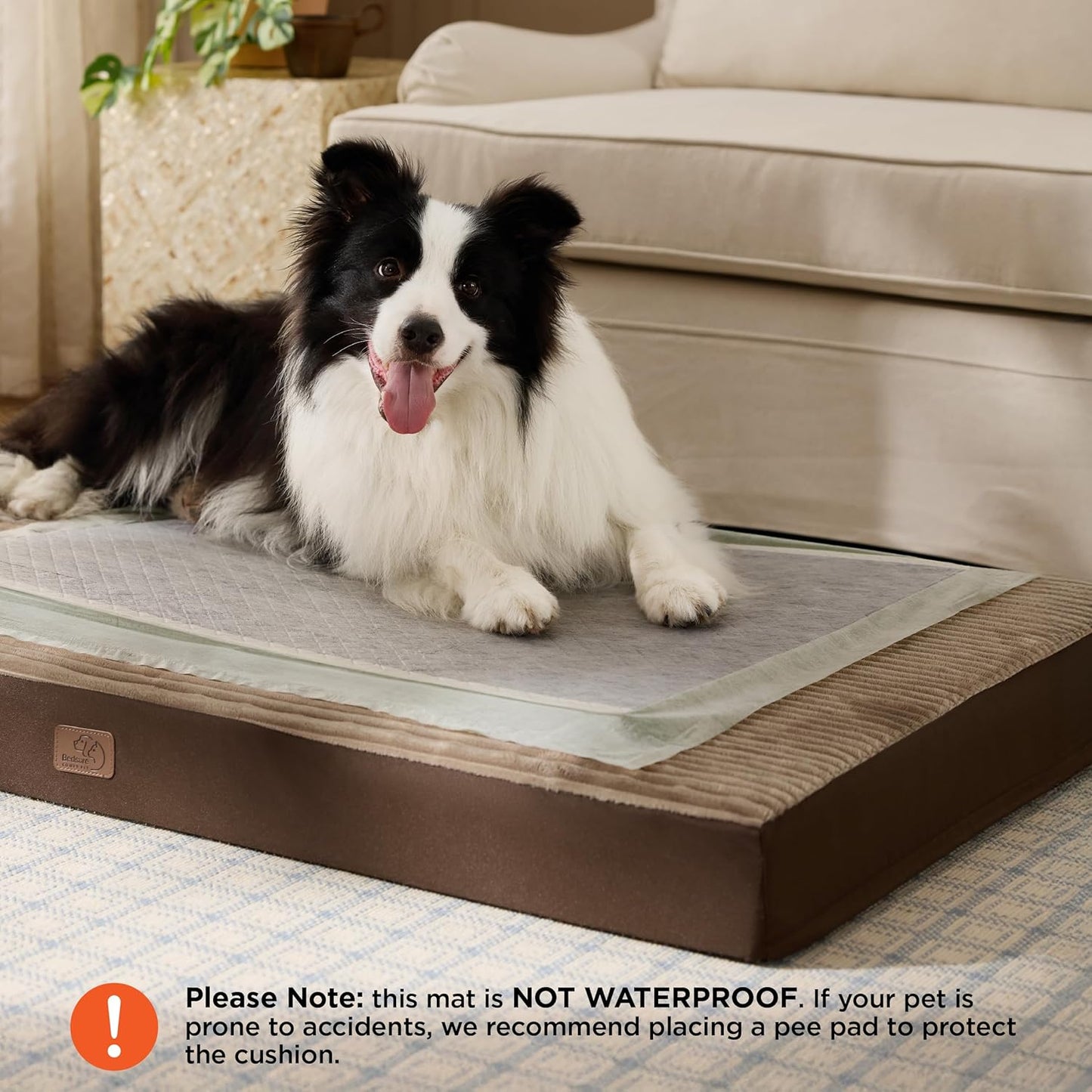 Bedsure Dog Beds Large Sized Dog- Orthopedic Pet Beds with Removable Machine Washable Cover, Egg Crate Foam Puppy Pad, Suitable for Pet Up to 50 lbs, 35"x22"