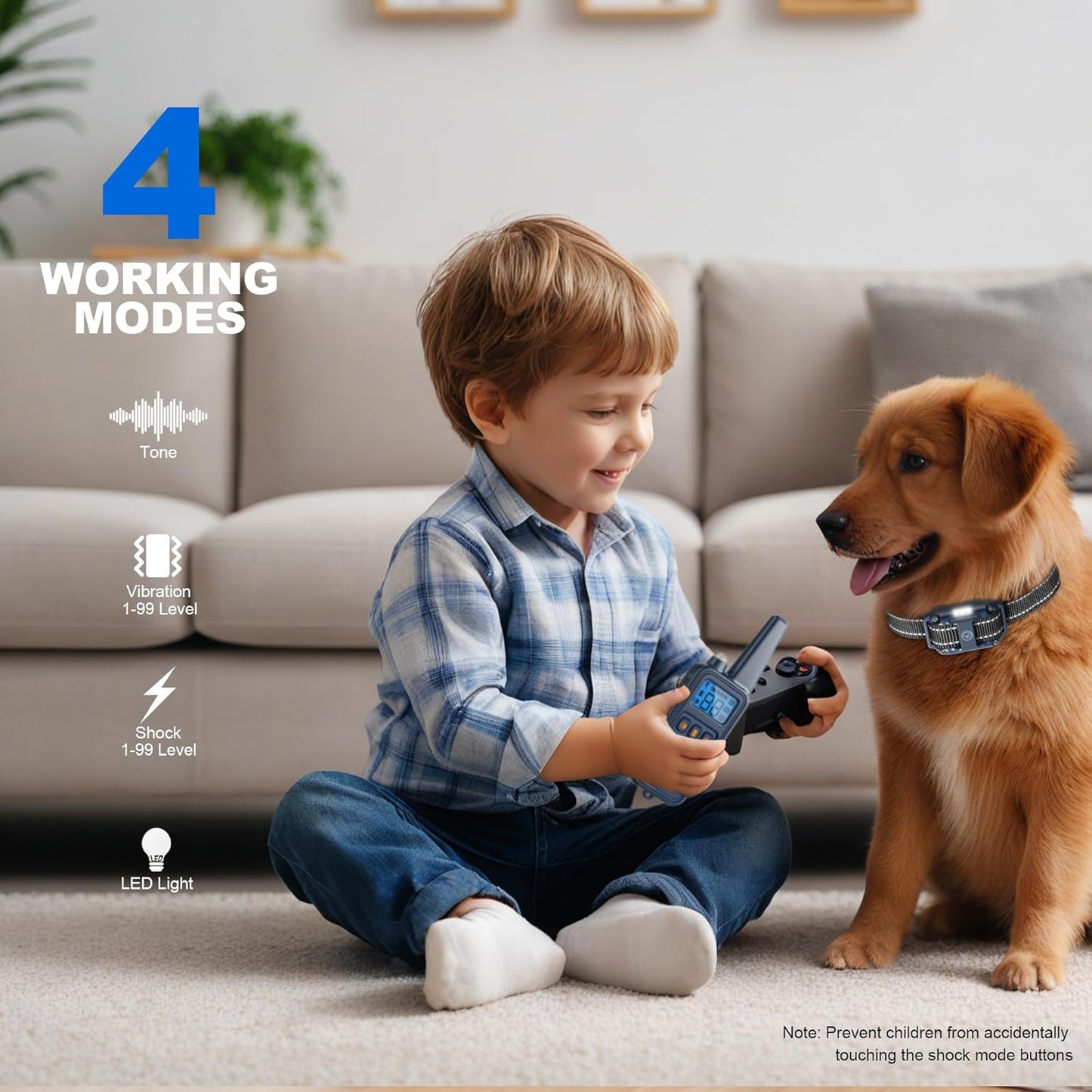 Dog Training Collar, Rechargeable e-Collars for Dogs Training with Beep, Vibration, Humane Shock(1-99) Modes, 2600ft Waterproof Dog Shock Collar for Small Medium Large Dogs