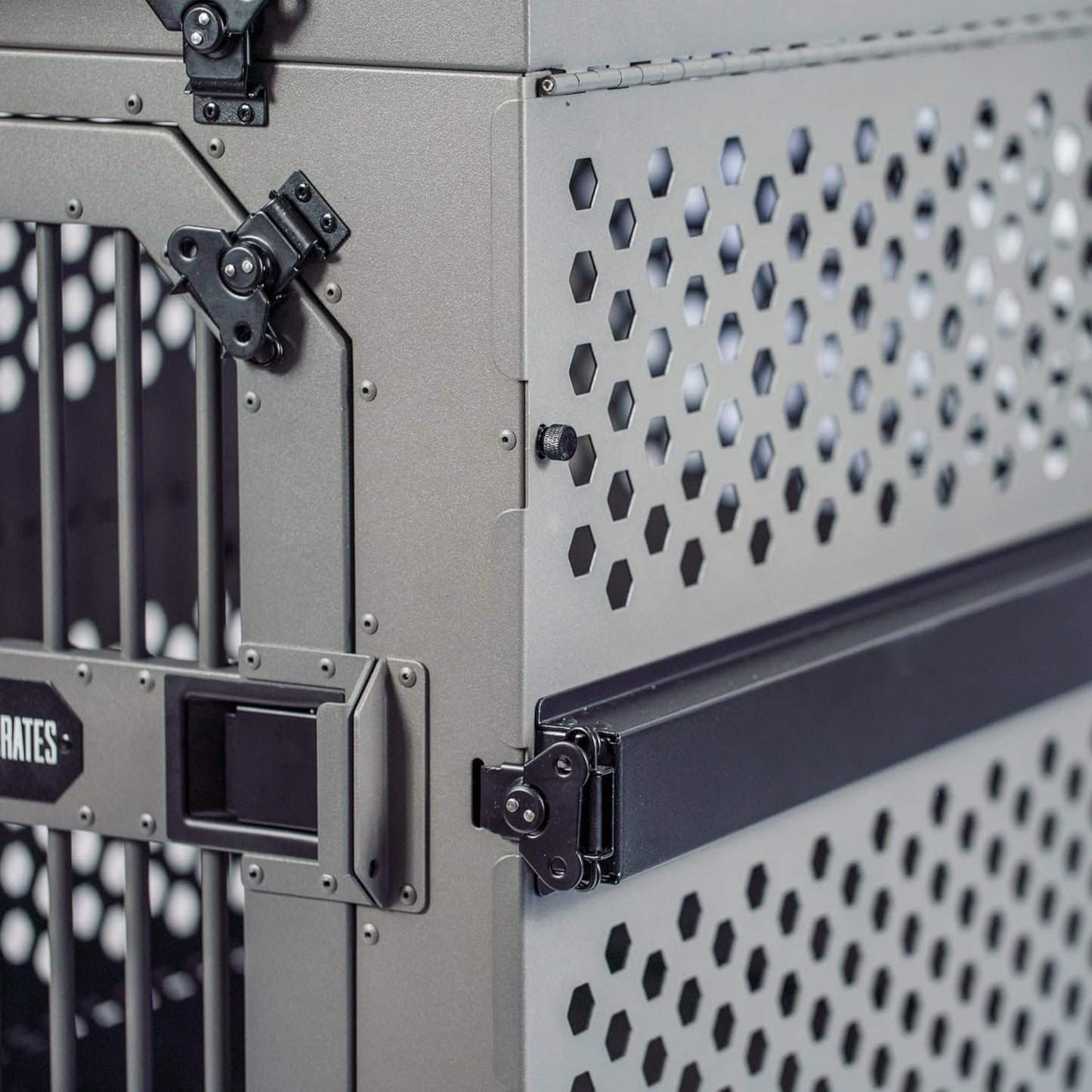 ROCK CREEK CRATES Collapsible Dog Crate: Meticulously Engineered, Durable Aluminum Construction, Non Slip Feet | 10 Year Warranty | Ideal for Indoor & Vehicle Use (Gray, 30 Inch)