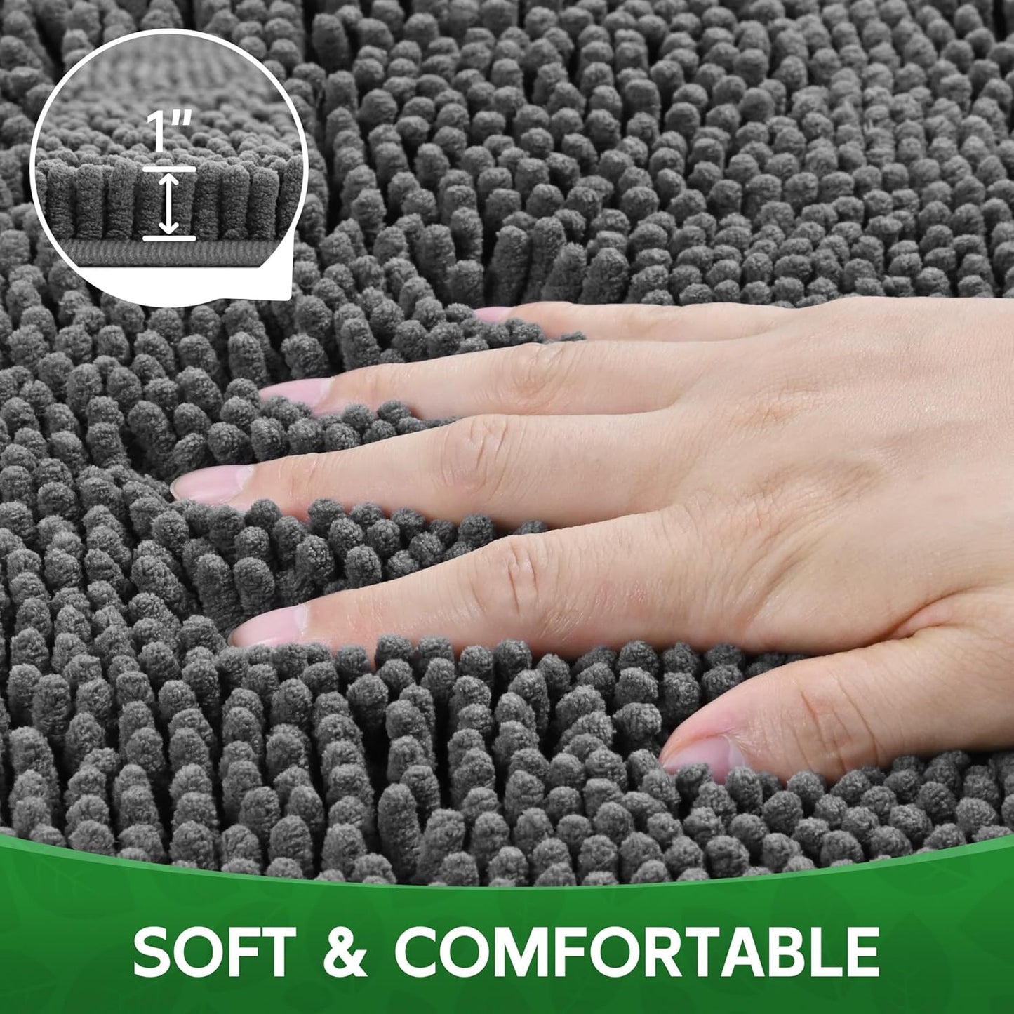 Dog Door Mat Indoor Entrance, 72" x 48" Absorbent Chenille Door Rugs for Entryway Indoor, Non-Slip Dog Mud Mat for Muddy Paws, Soft, Washable