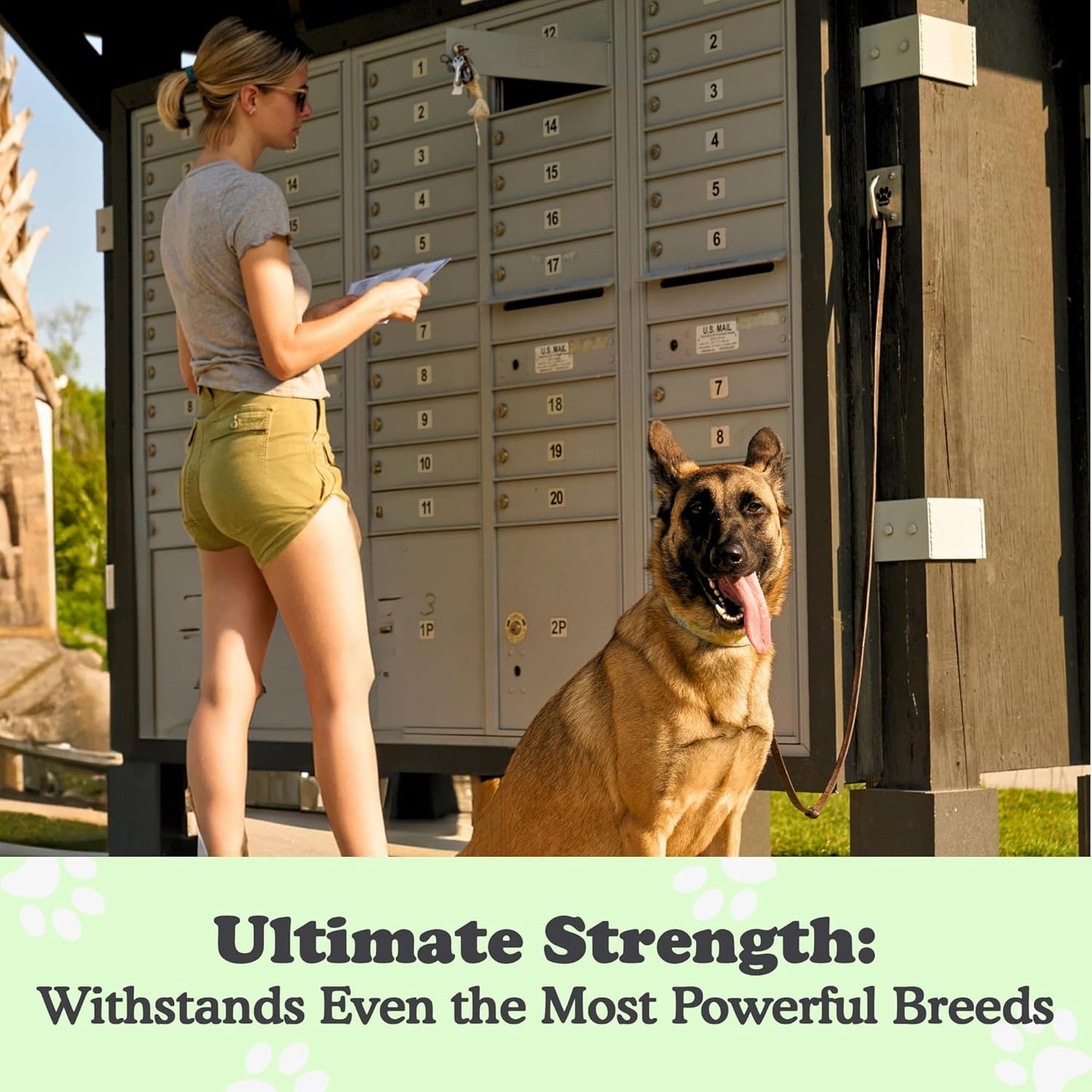 Canine Hitch- Secure Dog Leash Parking Mounted Indoor – Outdoor Wall Hook - Tie Out Stainless Steel Practical Lead Management for Home & Business, Ultimate Strength