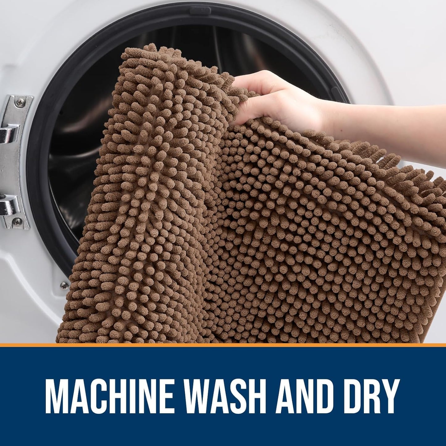 OLANLY Dog Door Mat for Muddy Paws 24x16, Absorbs Moisture and Dirt, Absorbent Non-Slip Washable Doormat, Quick Dry Chenille Mud Mat for Dogs, Entry Indoor Entryway Carpet for Inside Floor, Mocha