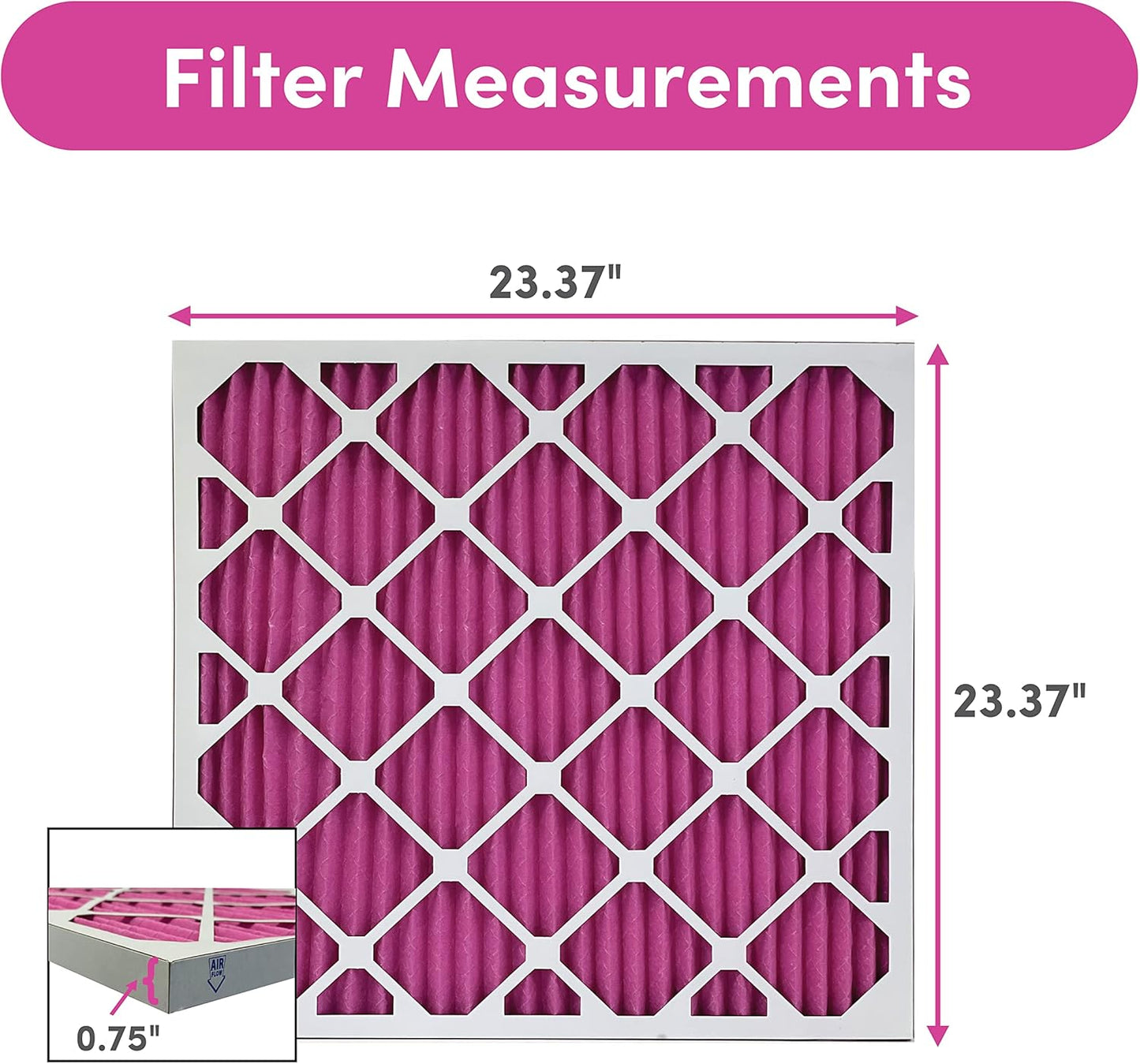 Colorfil 24x24x1 Air Filter (4-Pack) | Made in the USA | Color Changing | Remove Cat and Dog Odor | MERV 8 for Pet Hair Dander and Dust | 23.5"x23.5"x0.75" Exact Size