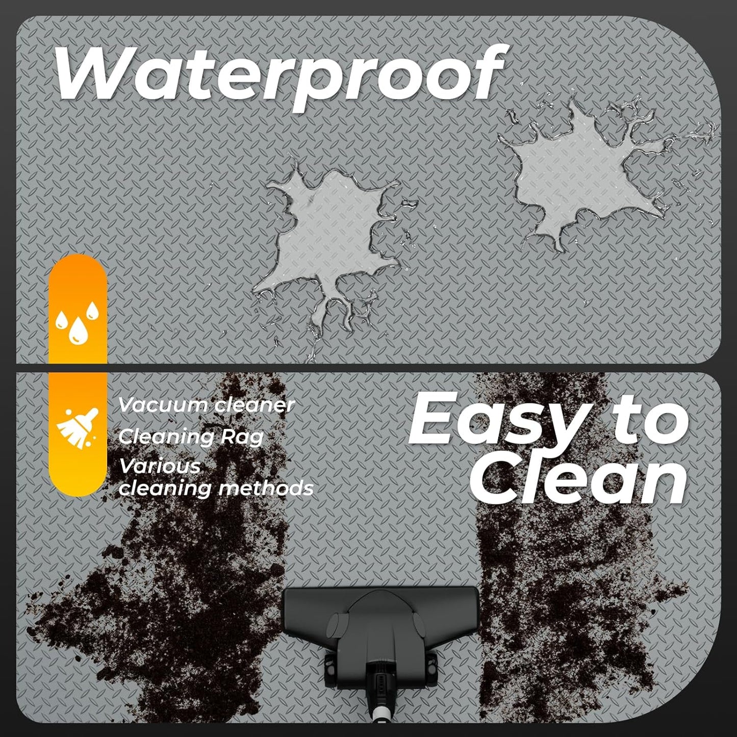 7.5 x 16 FT Garage Floor Mats for Under Car, 2.8mm Thickened Rubber Flooring Roll, S Size 120 SQFT Mat for Compact SUV, Sports Car