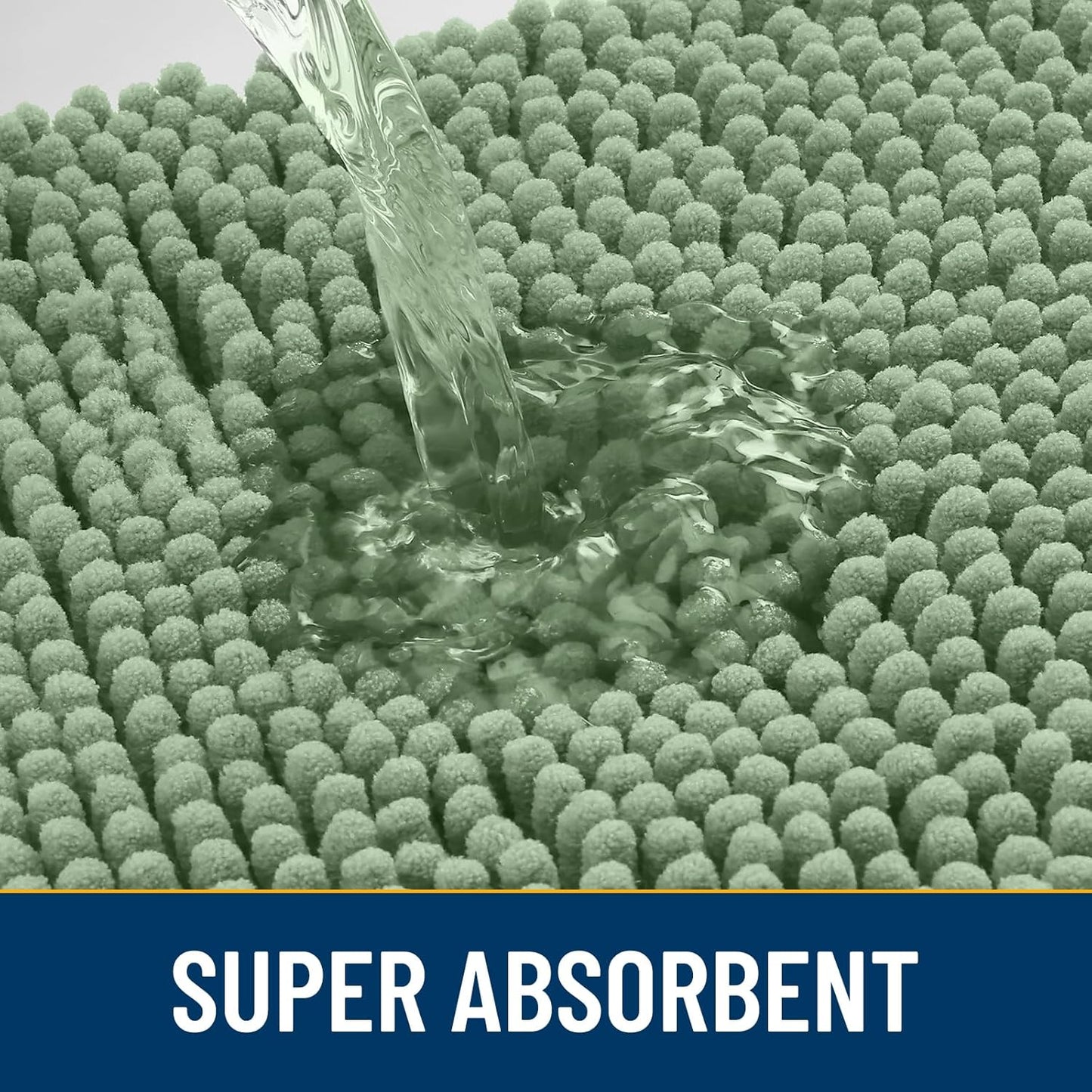 Smiry Dog Door Mat for Muddy Paws 36x24, Absorbs Moisture and Dirt Doormat, Non-Slip Washable Quick Dry Chenille Front Door Mat Indoor Entrance, Entryway Carpet for Inside Floor, Olive Green