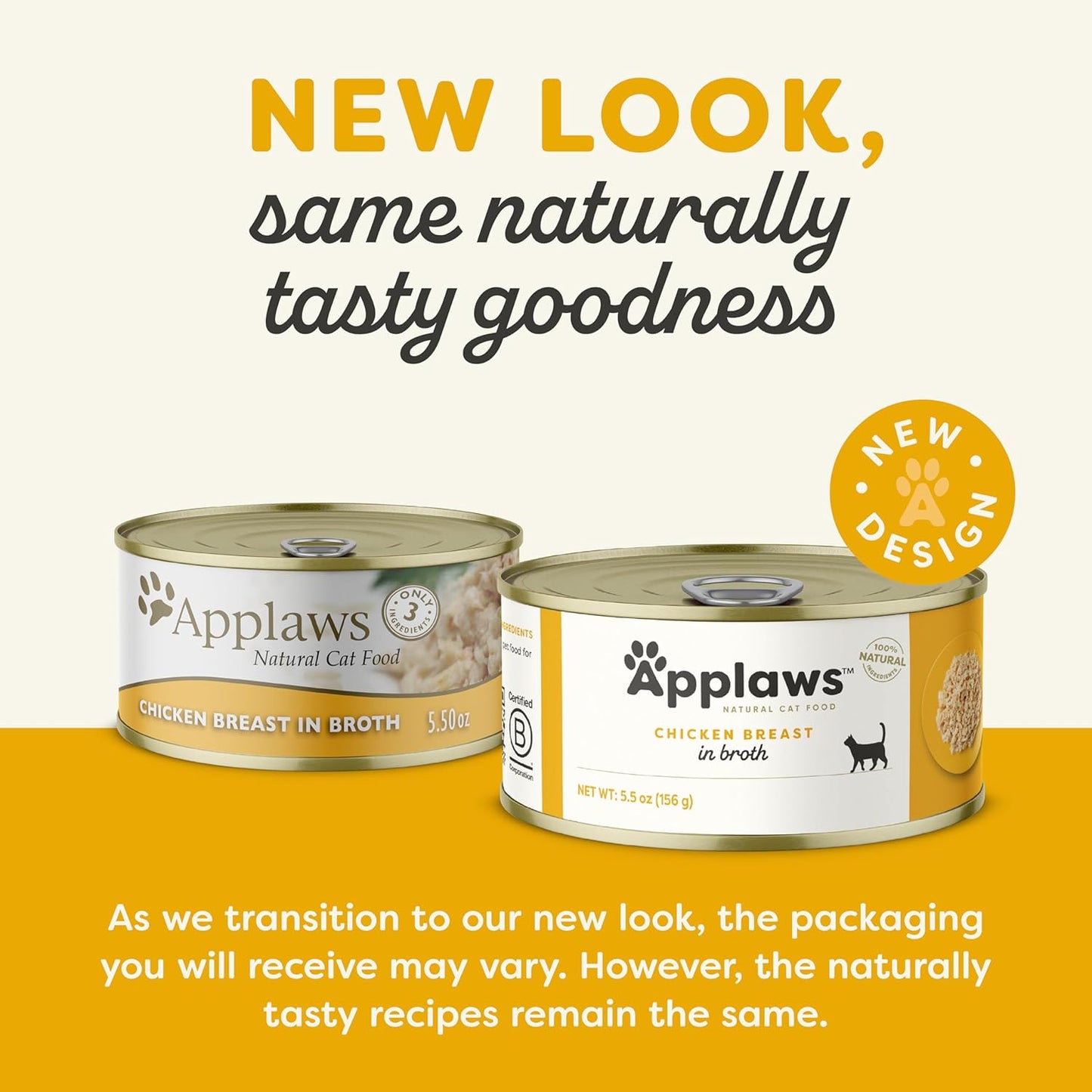 Applaws Wet Cat Food, 24 Count, Limited Ingredient Canned Wet Cat Food, Chicken Breast in Broth, 5.5oz Cans