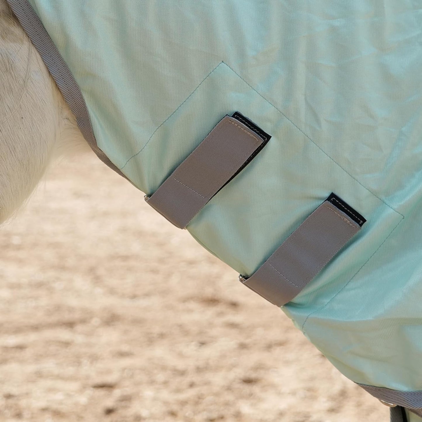 Horse Fly Sheet with Detachable Neck Cover & Belly Wrap, Adjustable Fly Sheet for Horses, Ventilated Airflow Mesh Equine Cooling Summer Flysheet Green 66