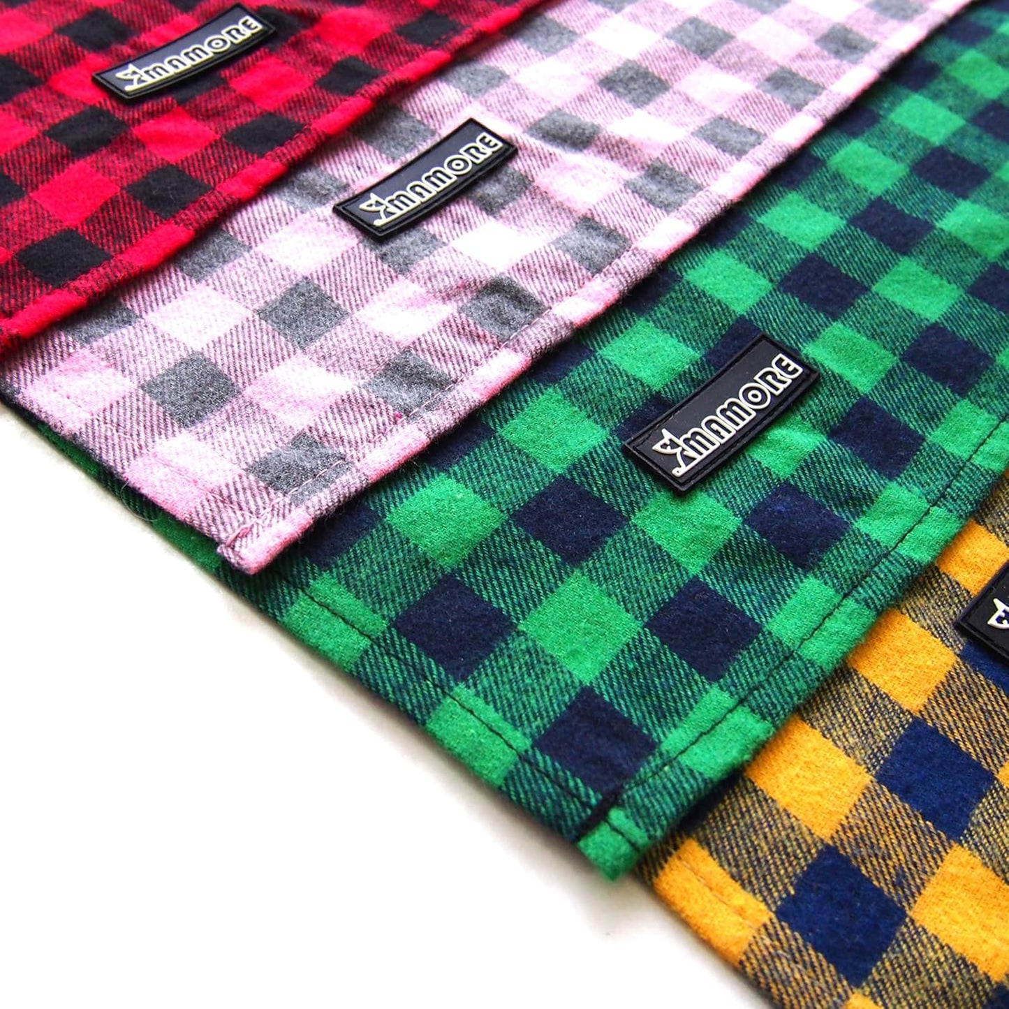 Adjustable Plaid Dog Bandanas,1PC Soft Washable Cotton Triangle Bib Kerchief Scarfs for Small Medium Large Dogs and Cats(Square Yellow, Small)