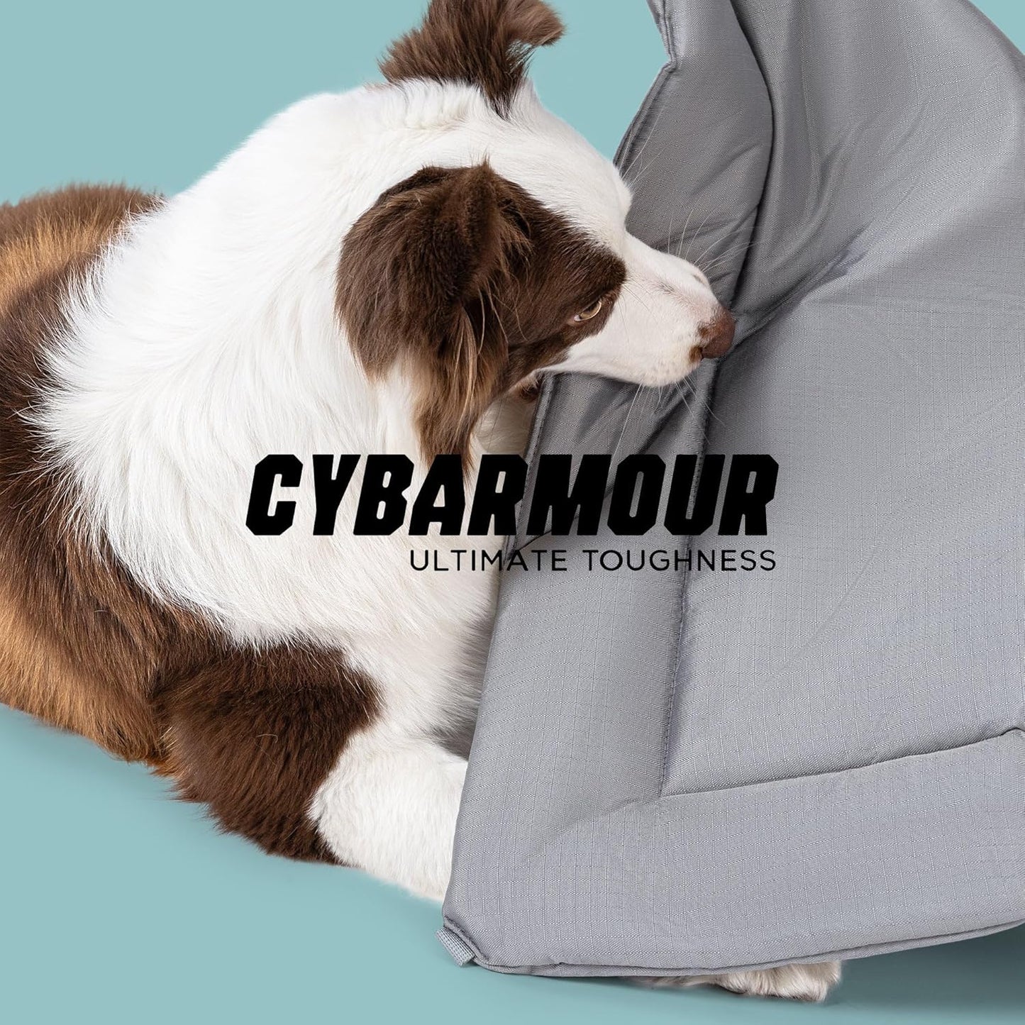 Cybarmour Chew Proof Dog Crate Pad - Outdoor Indestructible Dog Bed - Tough - Potable - Machine Washable - Water & Dirt-Resistant - Large Breeds & Fits 42-Inch Crate - 41"x27", Limestone