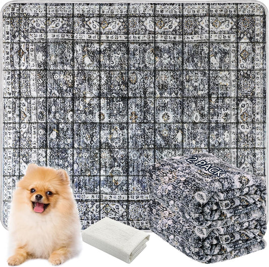 Washable Thickened Pee Pads for Dogs, 2 Pack (36"x42") Upgrade Reusable Puppy Pads with Non-Slip Rug, Super Absorbent Leakproof Puppy Training & Whelping Pads for Dogs, Doggie