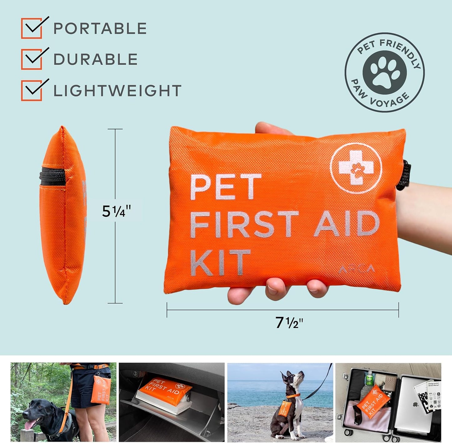 Dog First Aid Kit - Pet Emergency Kit - Water Resistant High Visibility Reflective First Aid Pouch Dog Camping Essentials for Hiking, Backpacking, Sports, Hunting