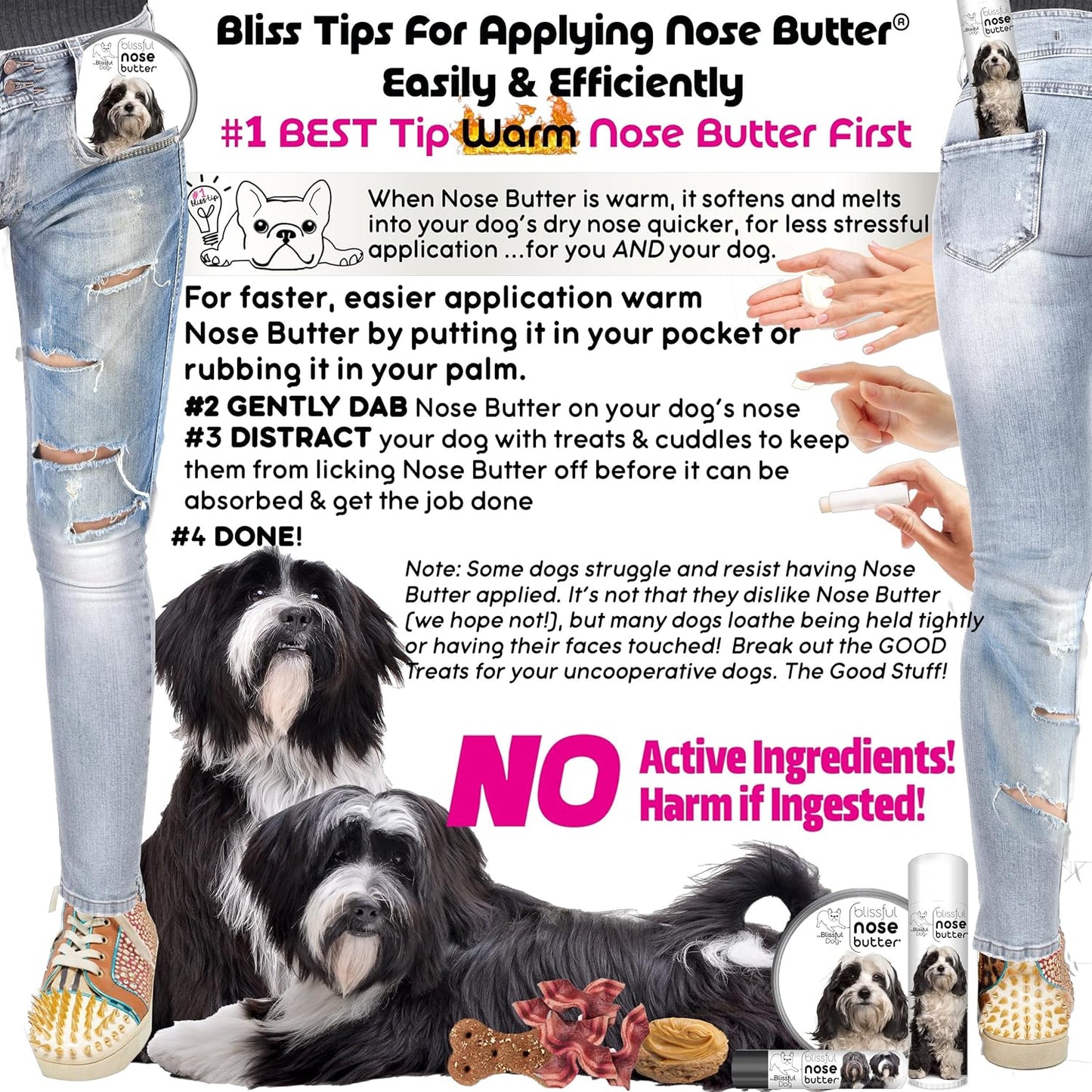The Blissful Dog Tibetan Terrier Unscented Nose Butter - Dog Nose Butter, 4 Ounce