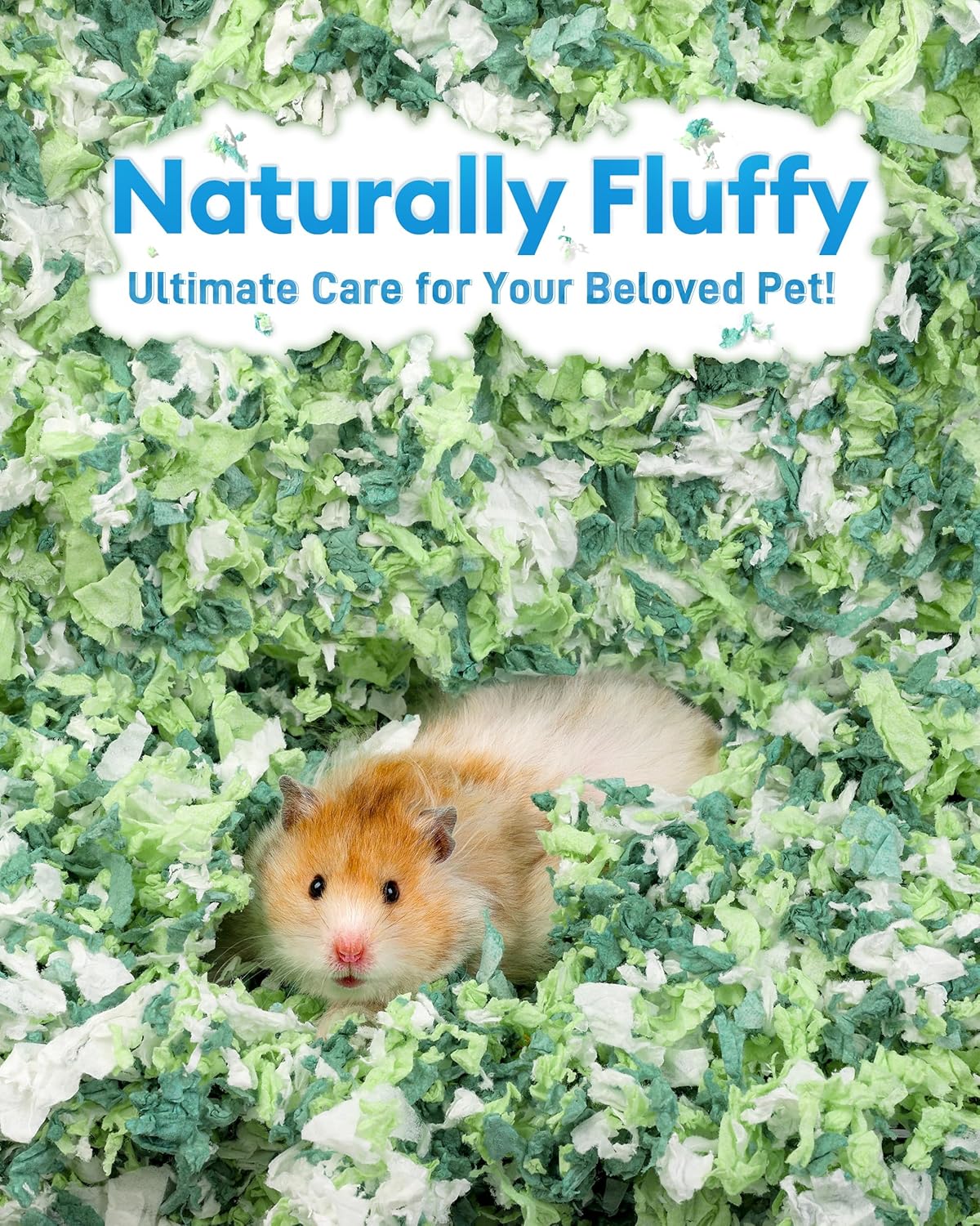 BUCATSTATE Hamster Bedding 15L, 99% Dust-Free Guinea Pig Paper Bedding Odor Control Paper Bedding, Cozy Small Animal Bedding for Rabbit Rat Syrian Dwarf Hamsters Gerbils (Green)