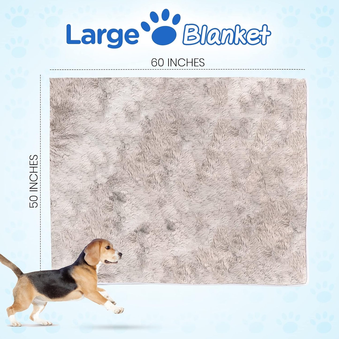 PupProtector Waterproof Throw Blanket for Dogs and Cats, Pet Blanket Cover for Couches, Sofas, Beds, Car Seats, Furniture, Calming Soft Faux Fur, Grey, Original (60" L x 50" W)